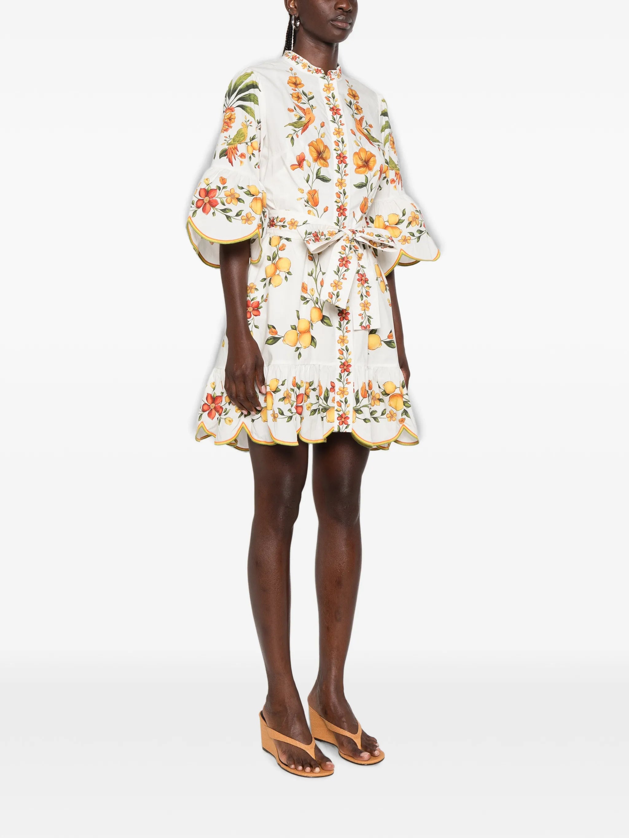 floral-print mini dress