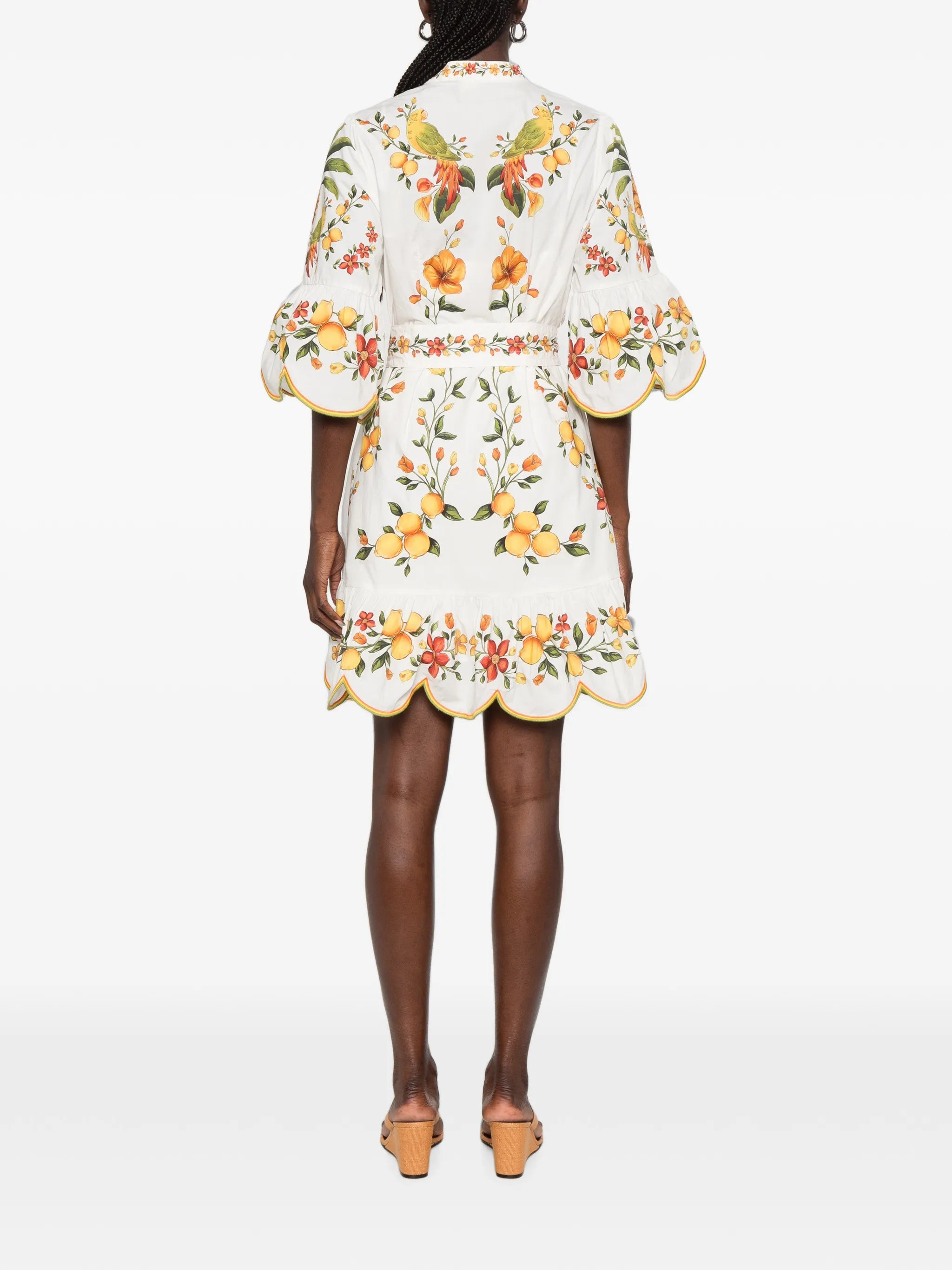 floral-print mini dress