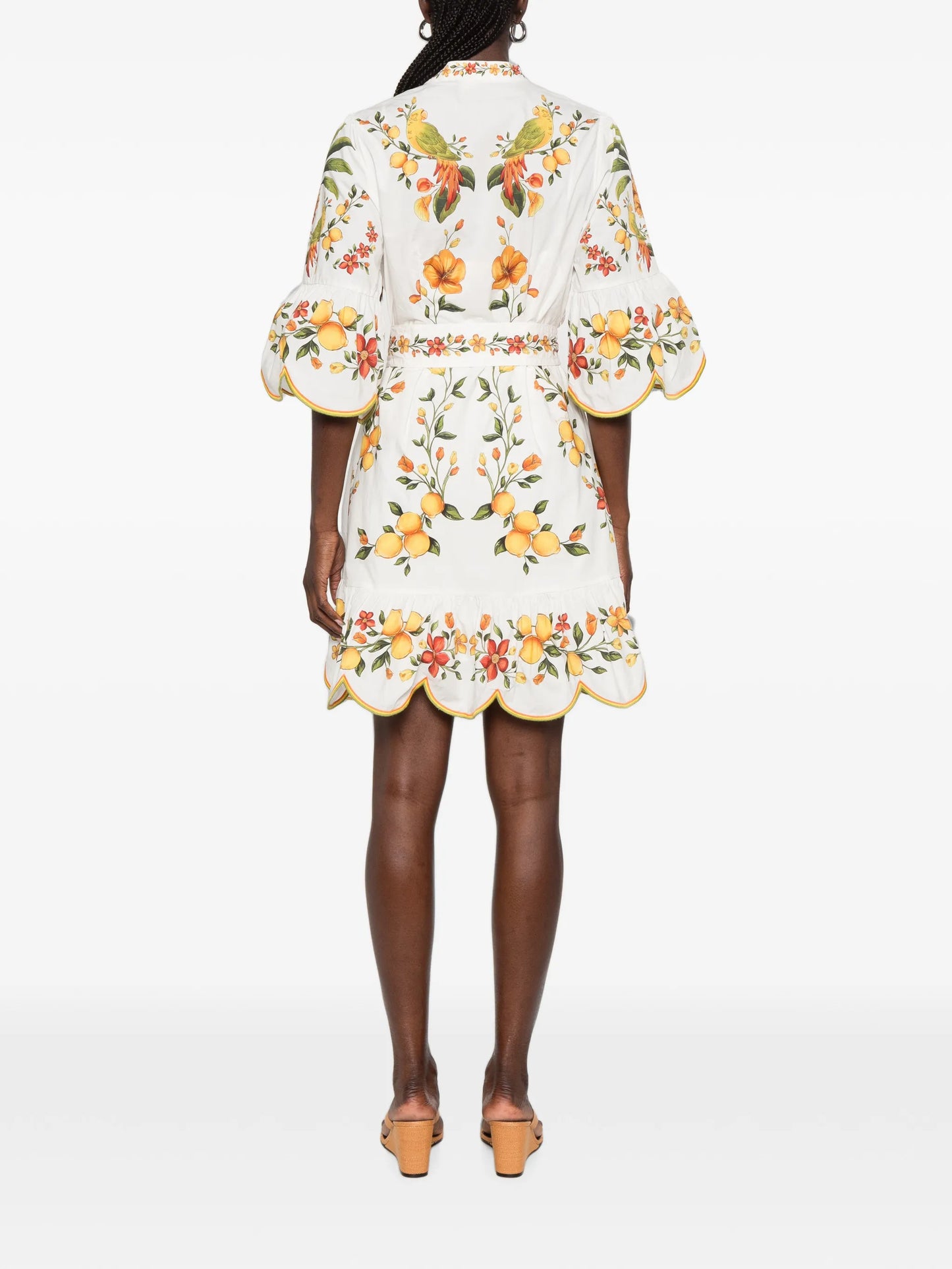 floral-print mini dress