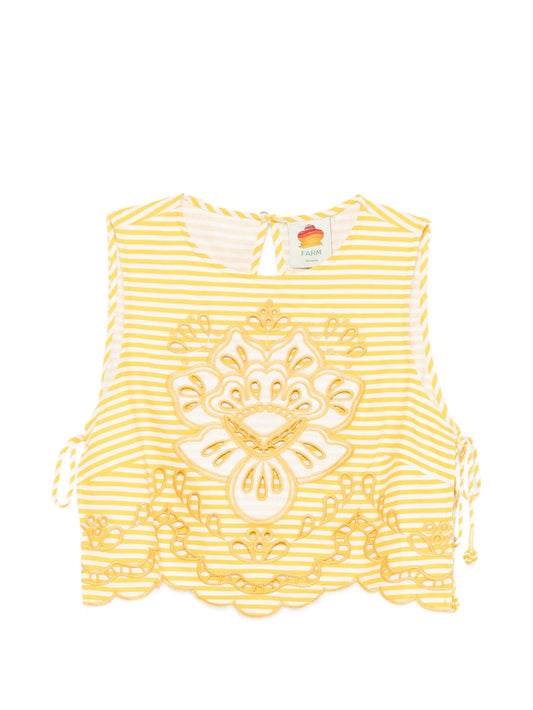 embroidered striped top
