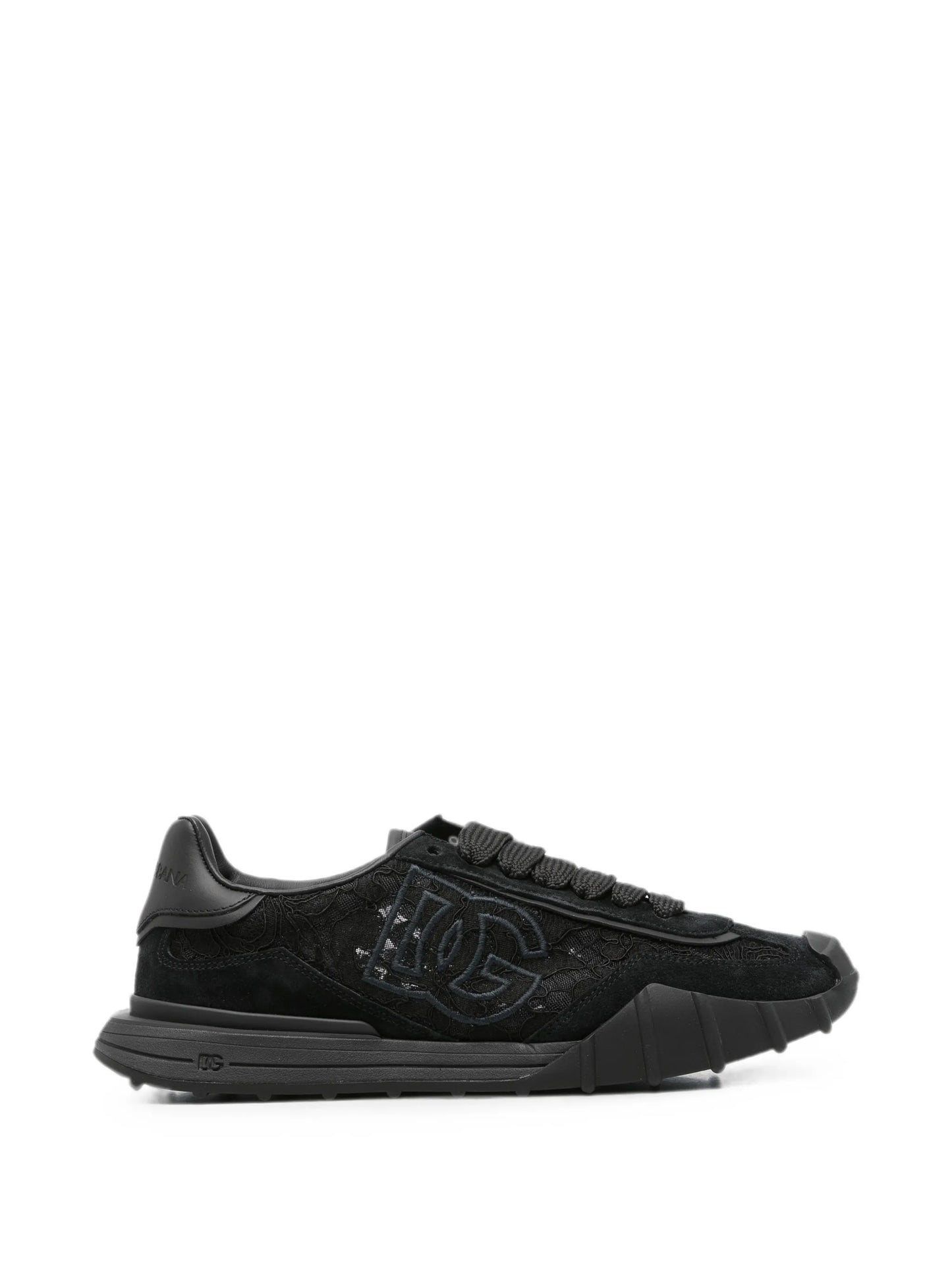 lace-panelled sneakers