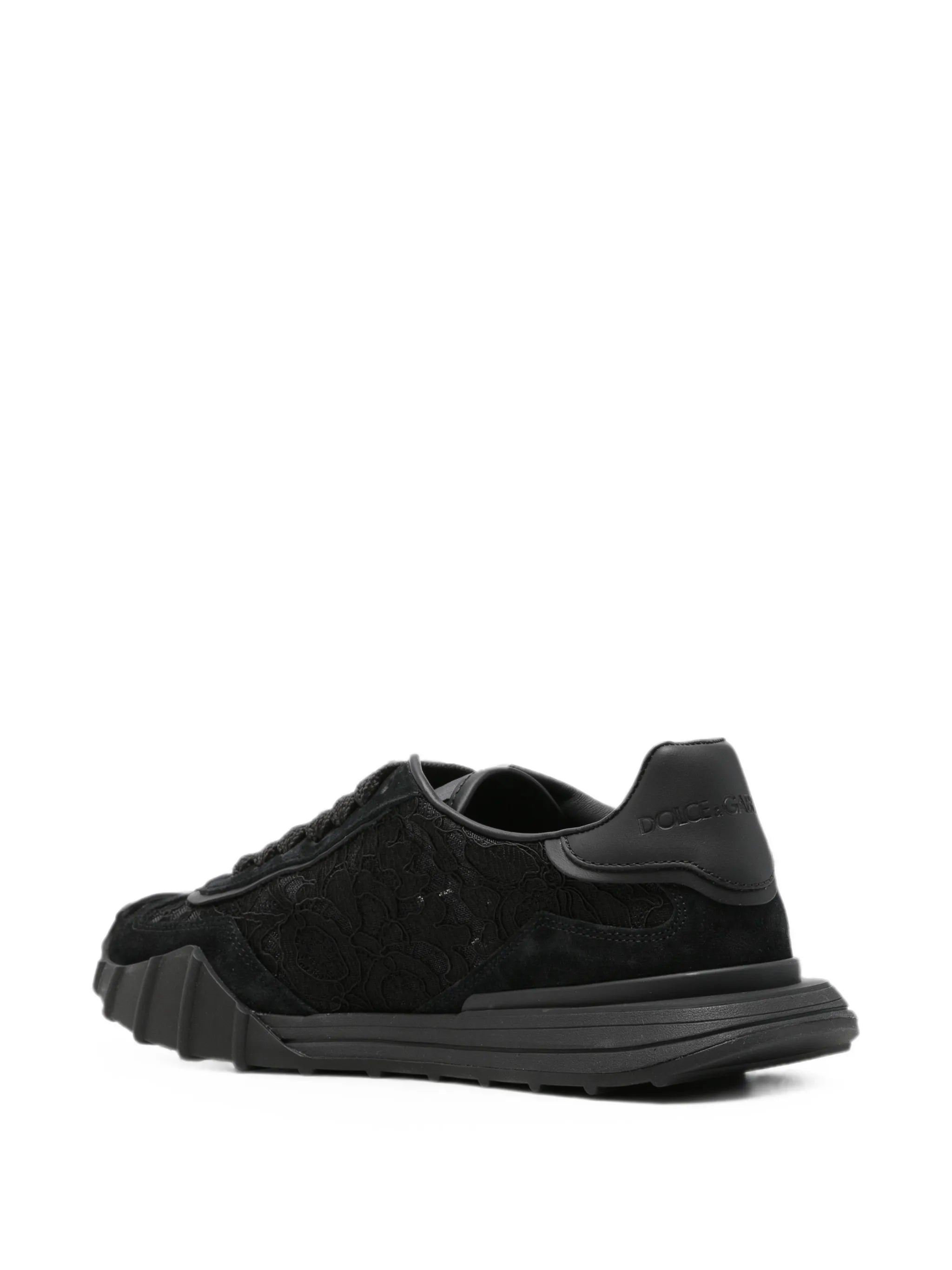 lace-panelled sneakers