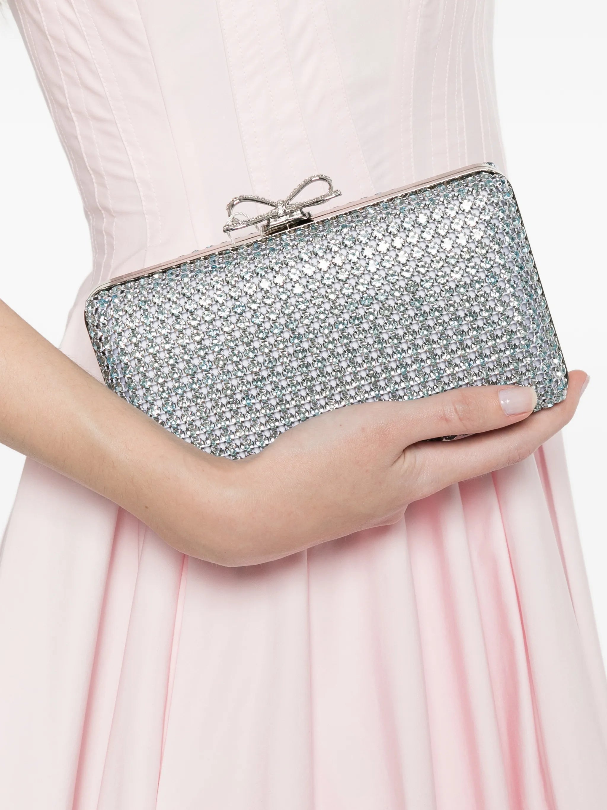 Chainmail embellished clutch bag