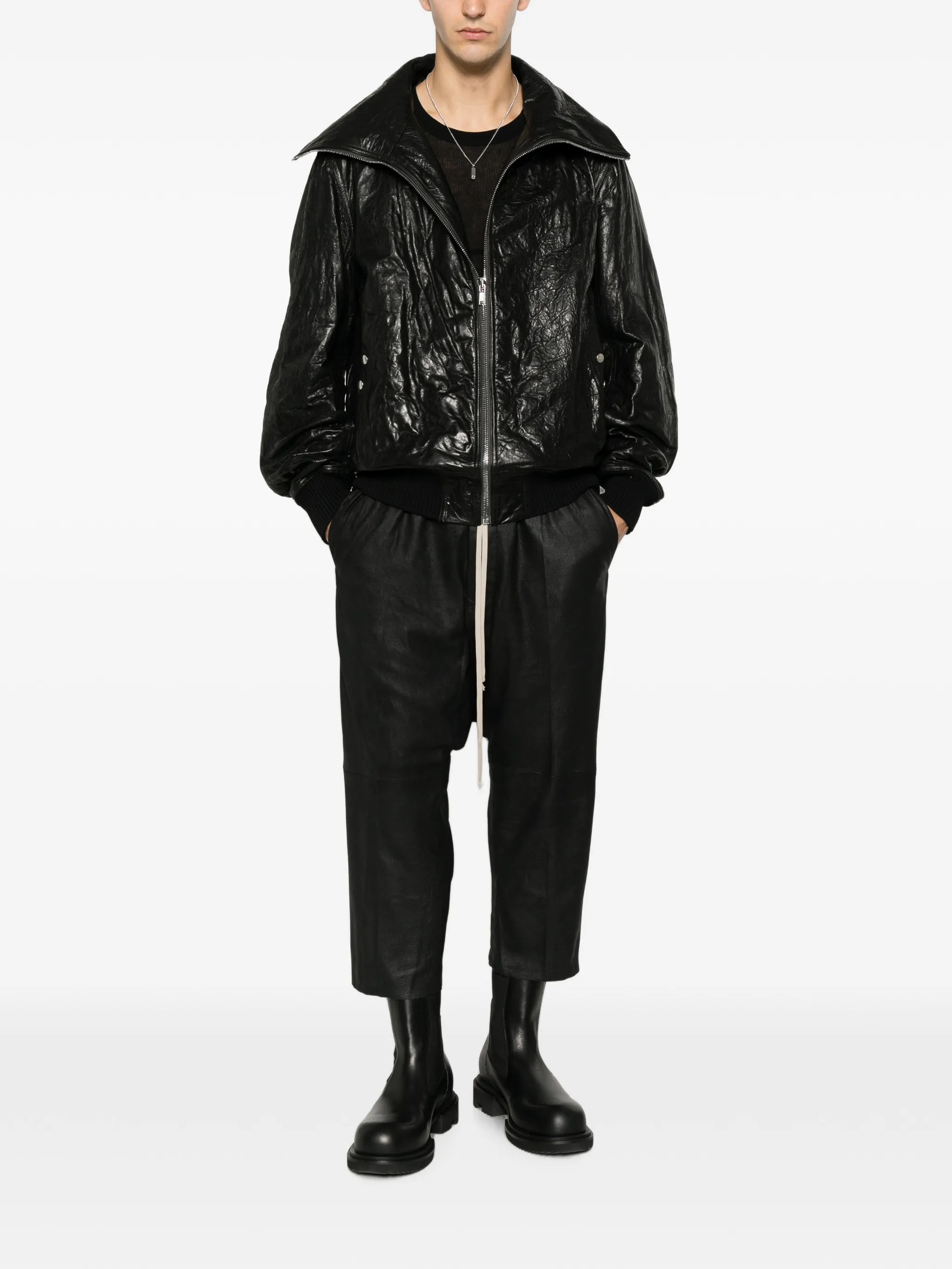 drawstring cropped trousers