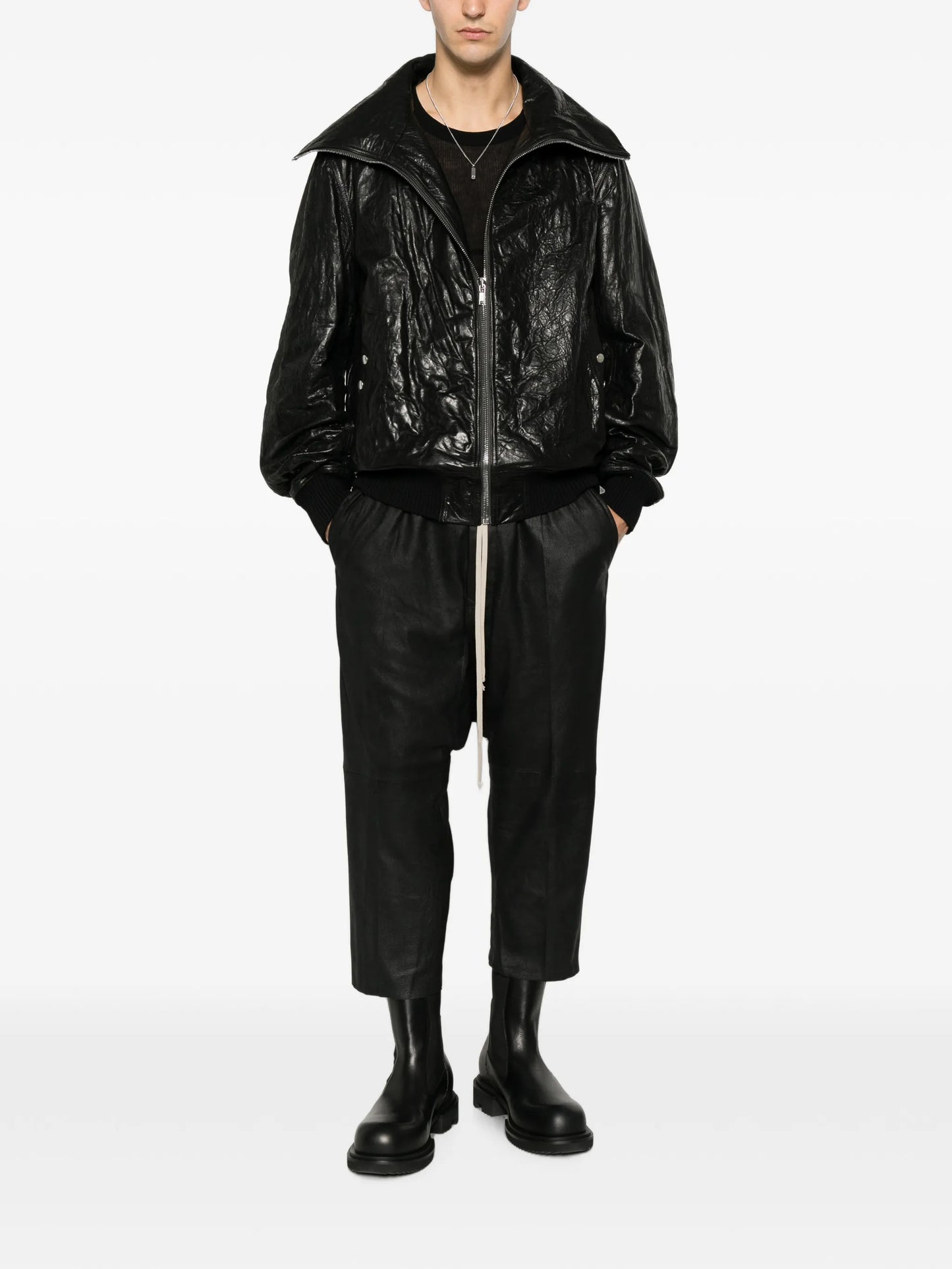 drawstring cropped trousers