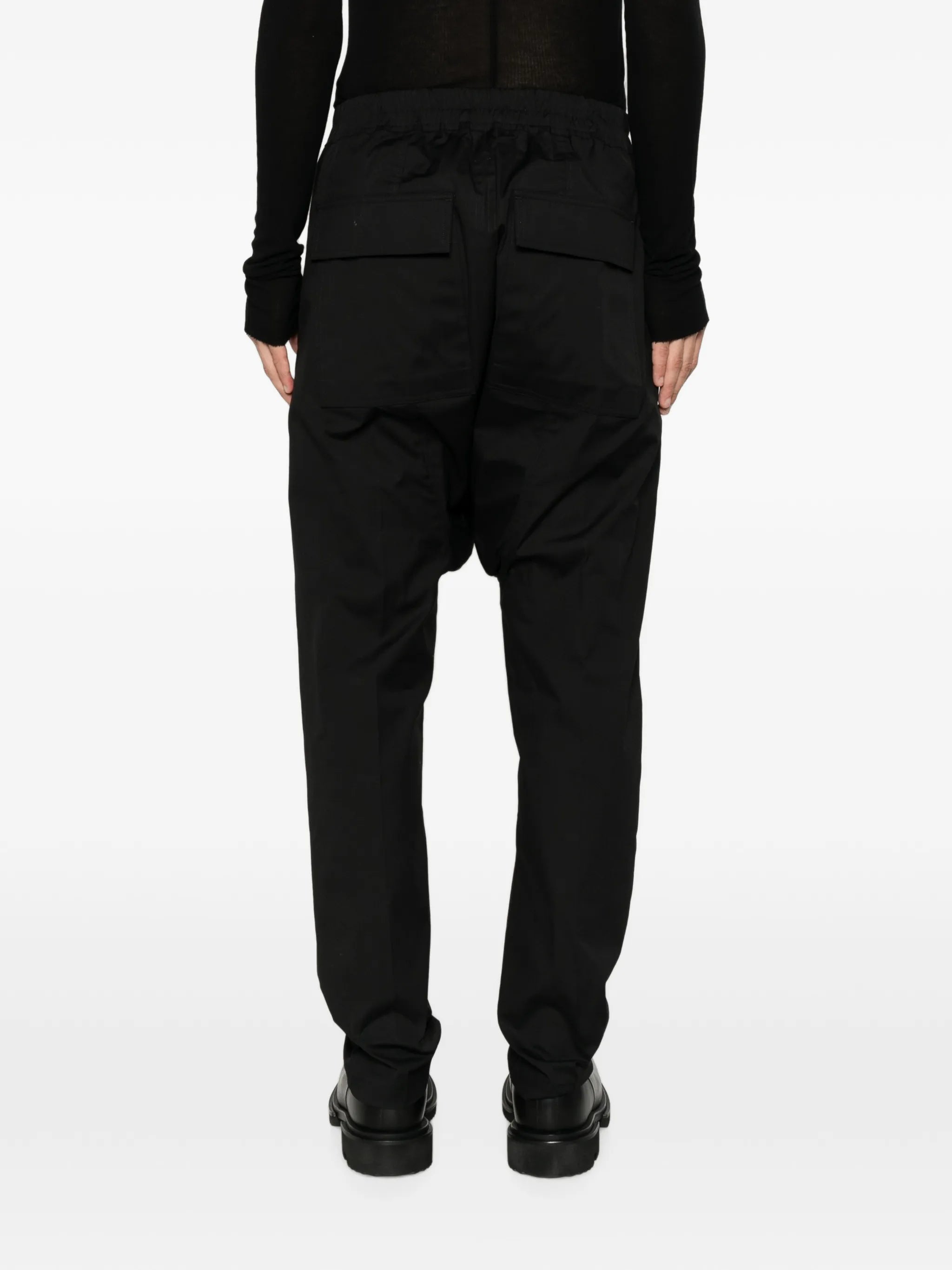 drawstring-fastening drop-crotch trousers