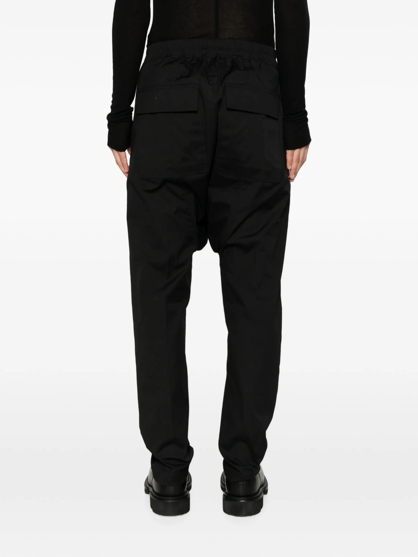 drawstring-fastening drop-crotch trousers