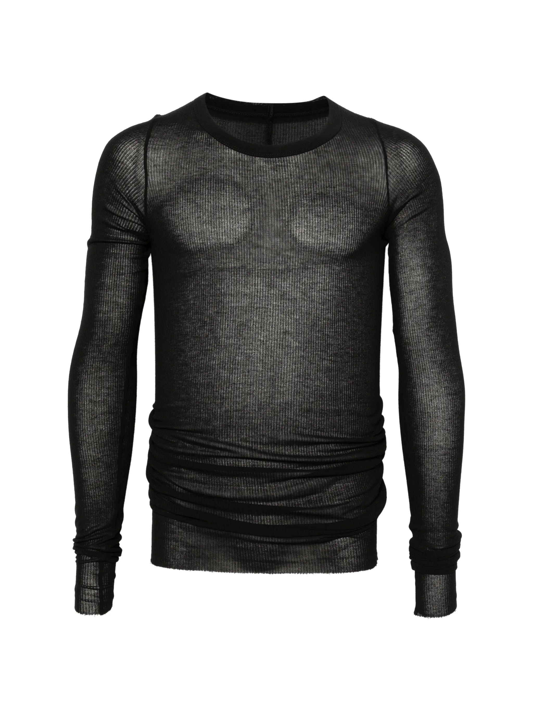 ribbed-texture long-sleeved T-shirt