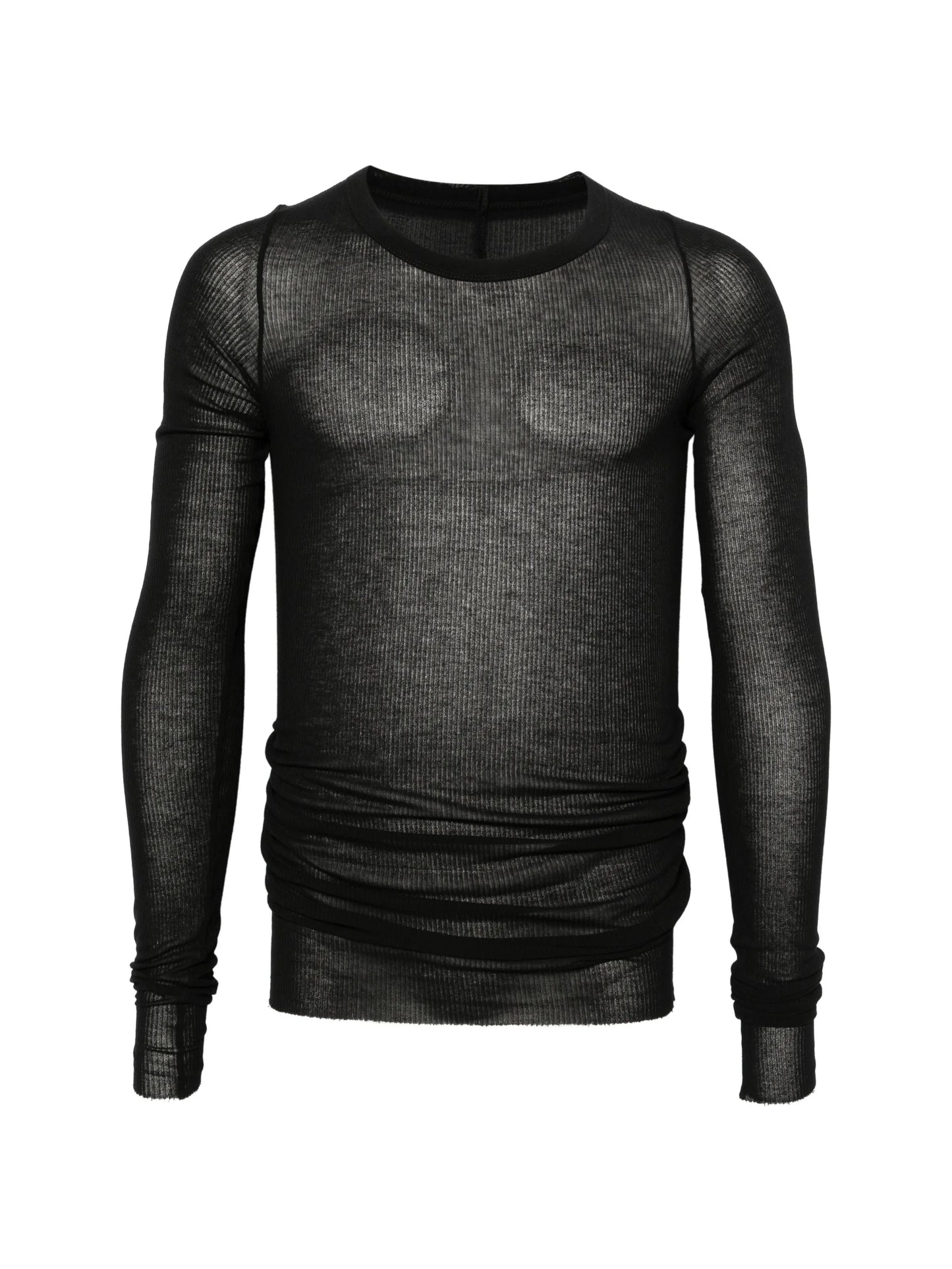 ribbed-texture long-sleeved T-shirt