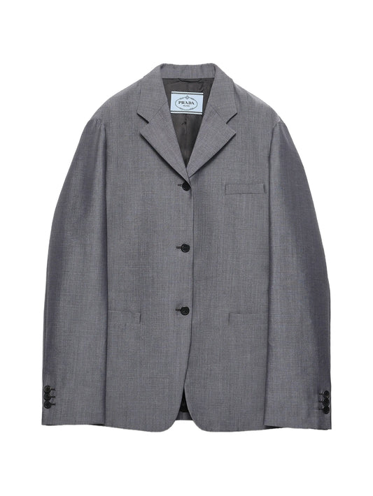 single-breasted kid-mohair jacket