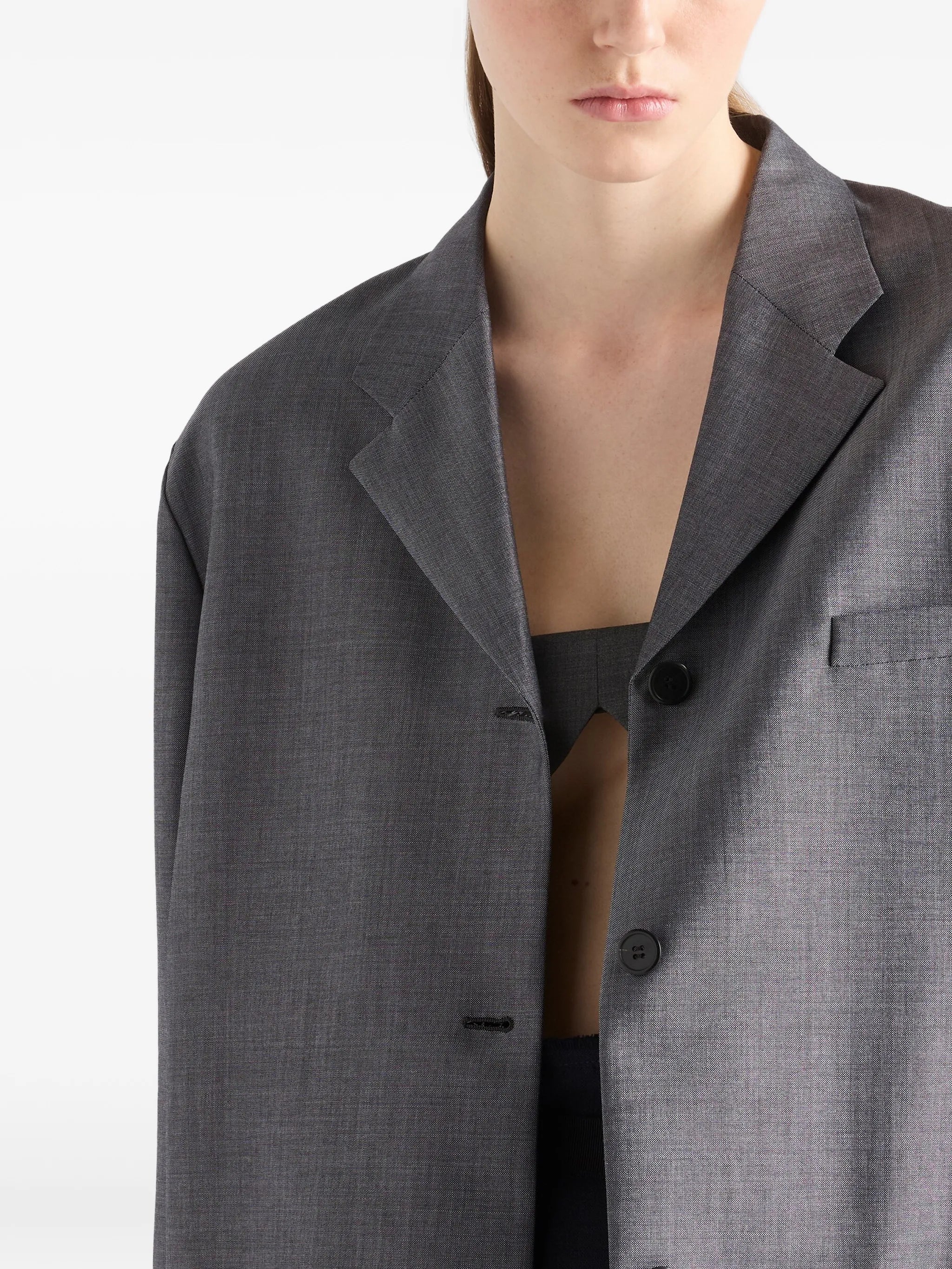 single-breasted kid-mohair jacket