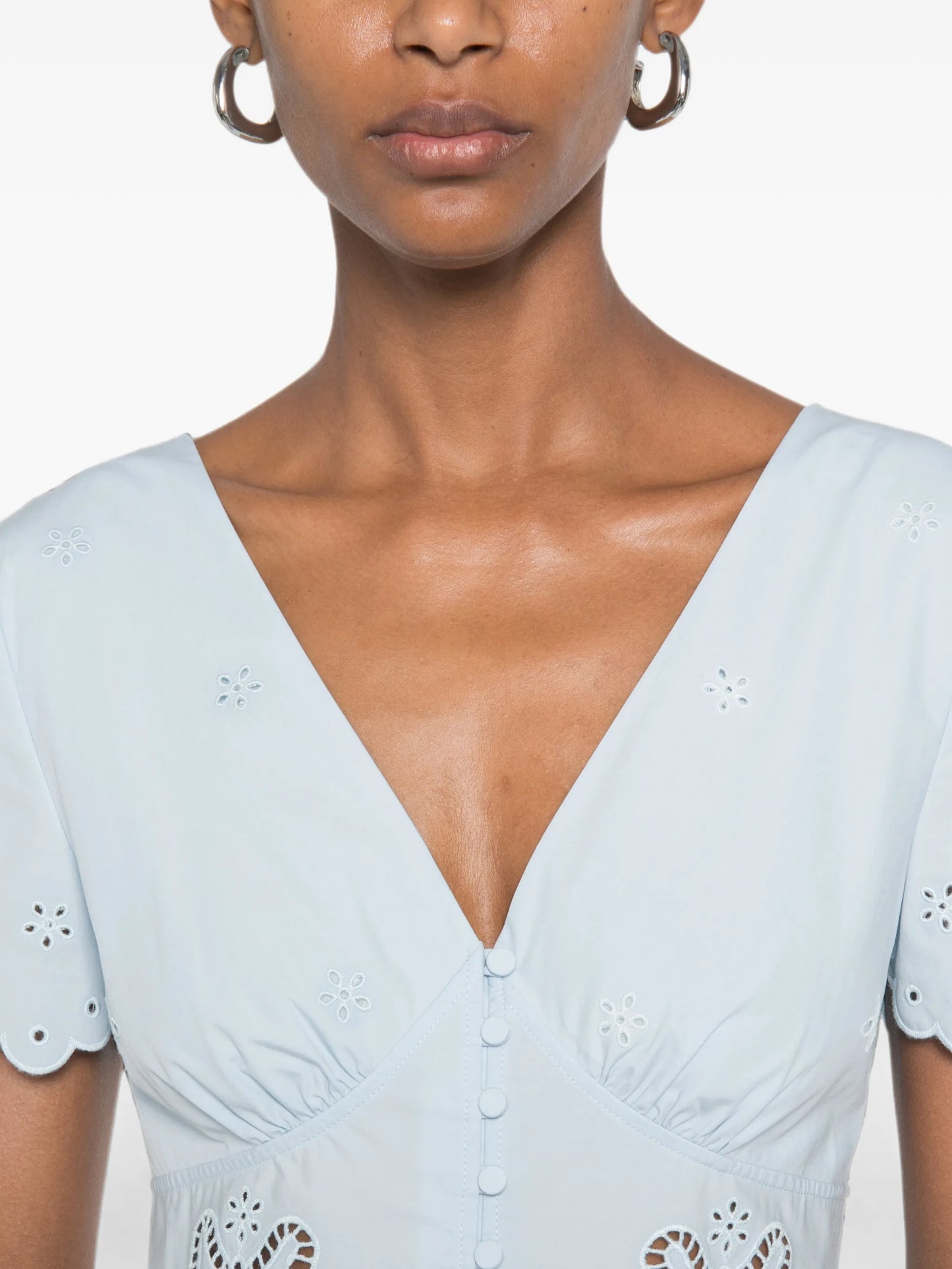 embroidered midi dress