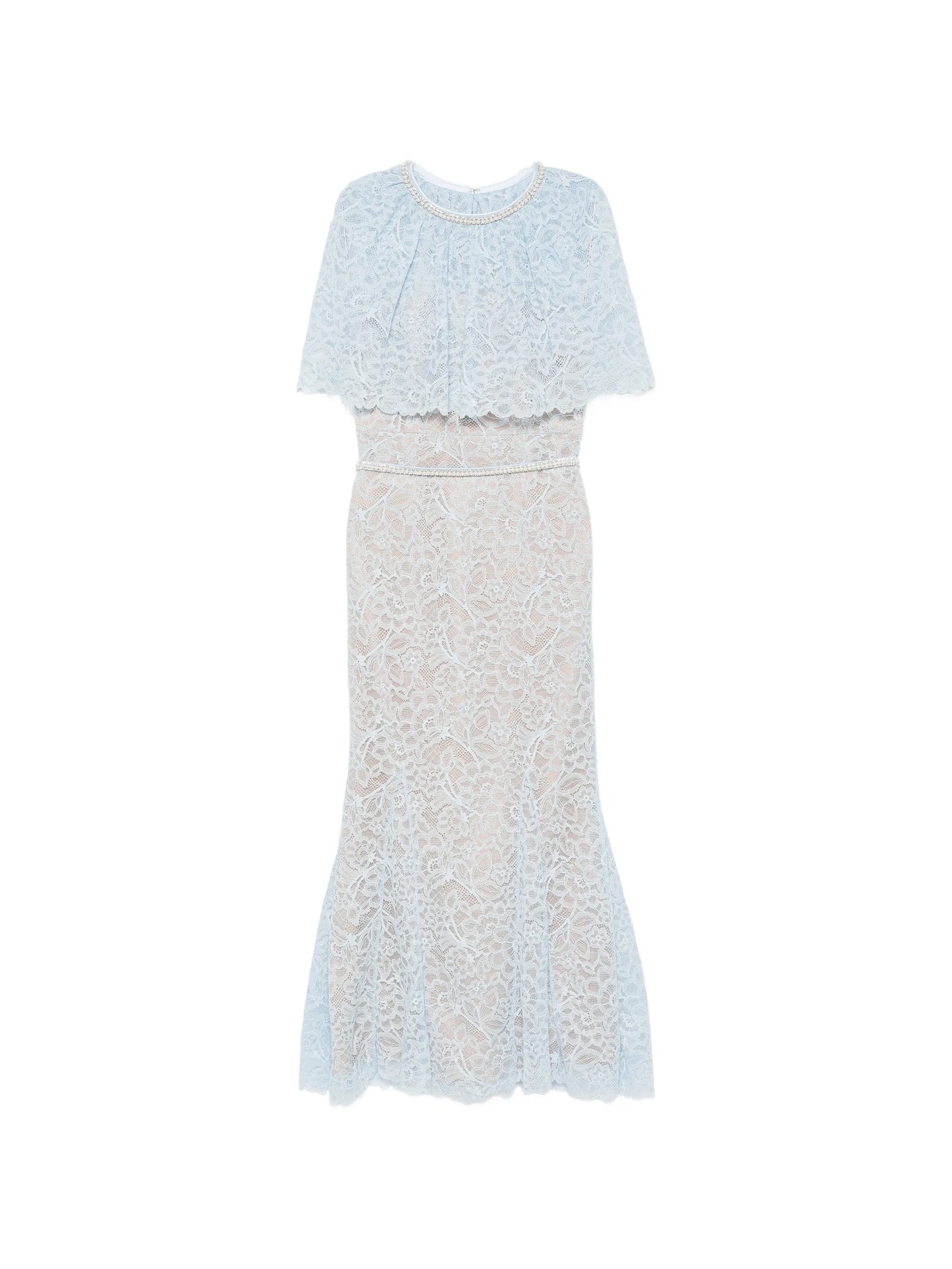 lace-detail embellished midi dress