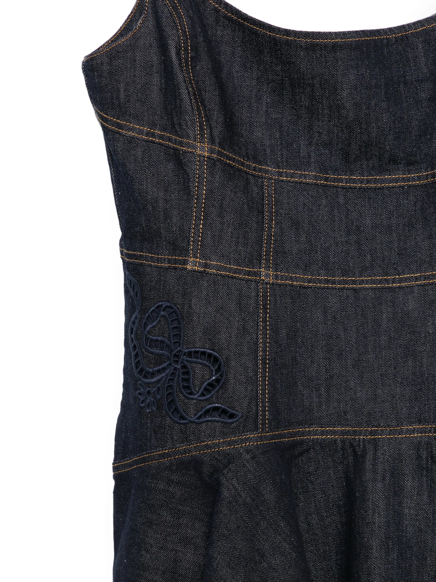 bow-embroidered mini dress