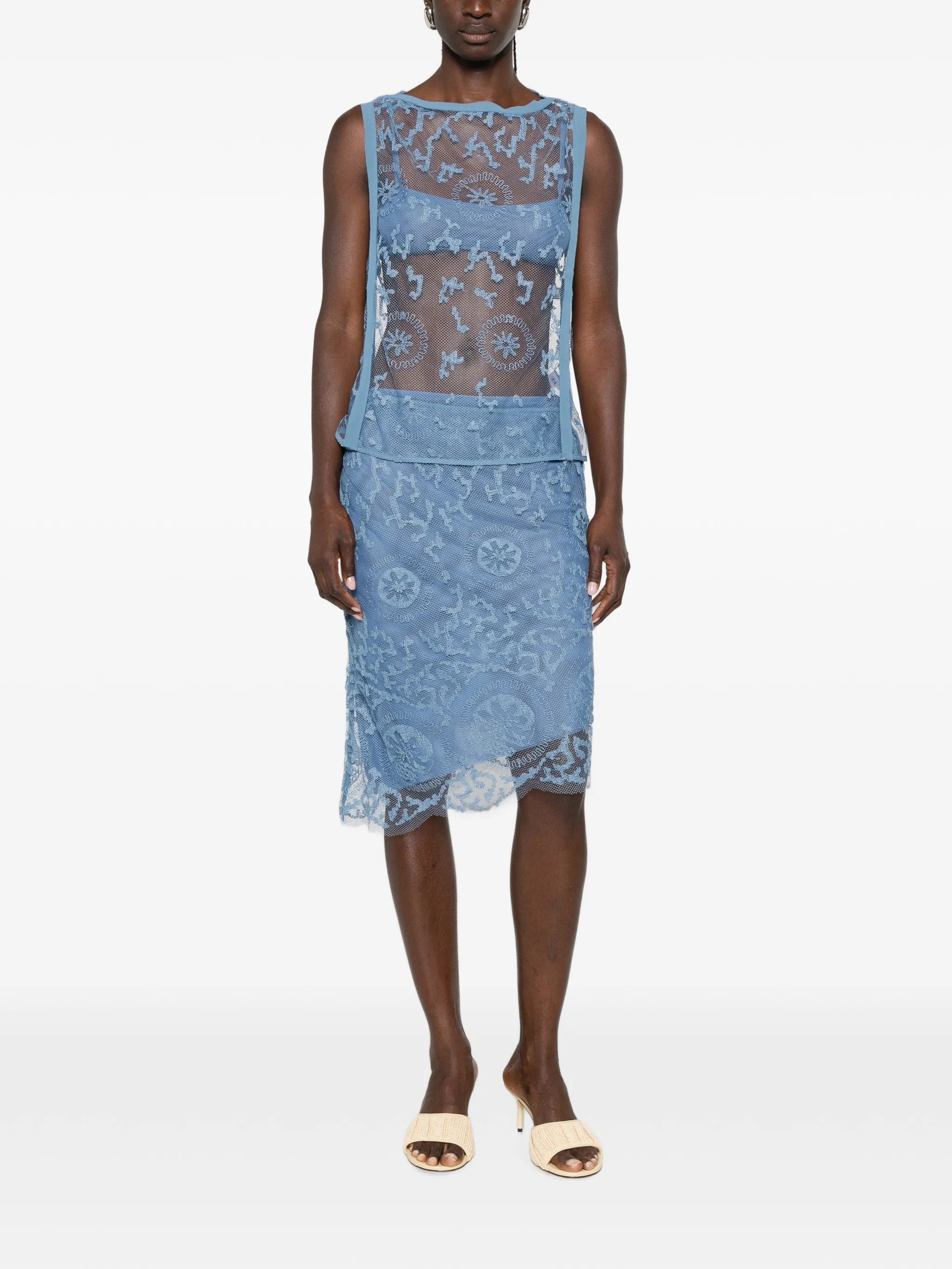 Leif mesh midi skirt