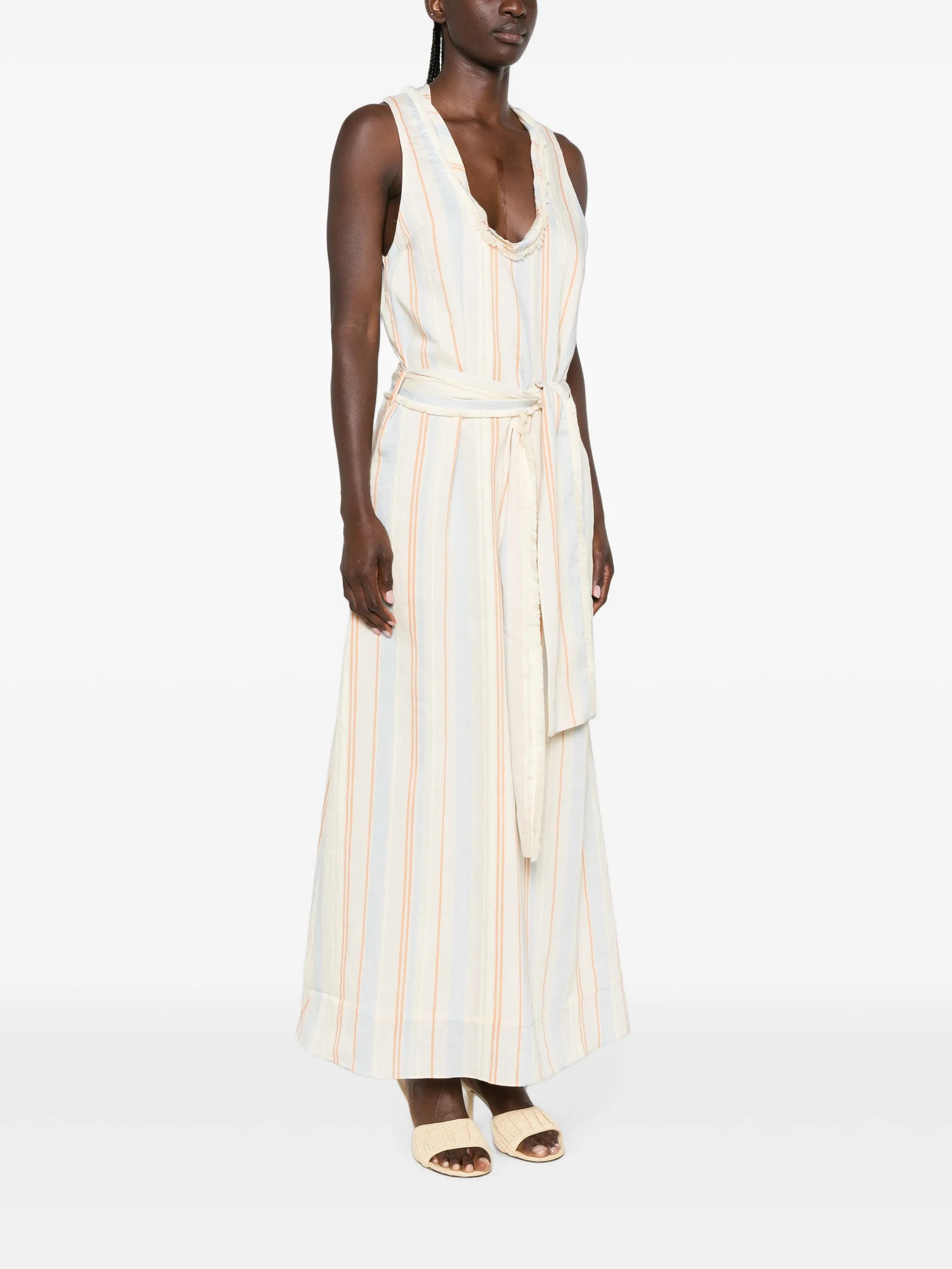 Pernille striped scoop-neck dress