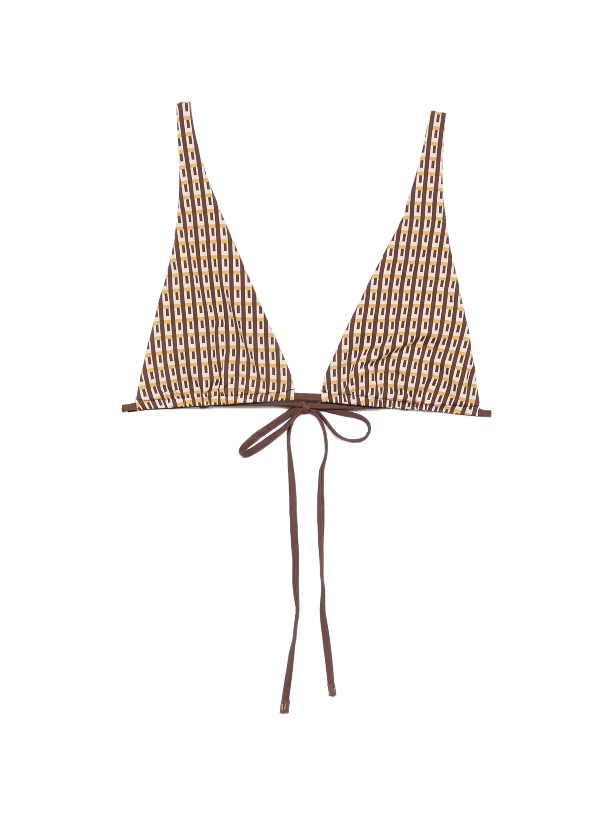 geometric-print bikini top