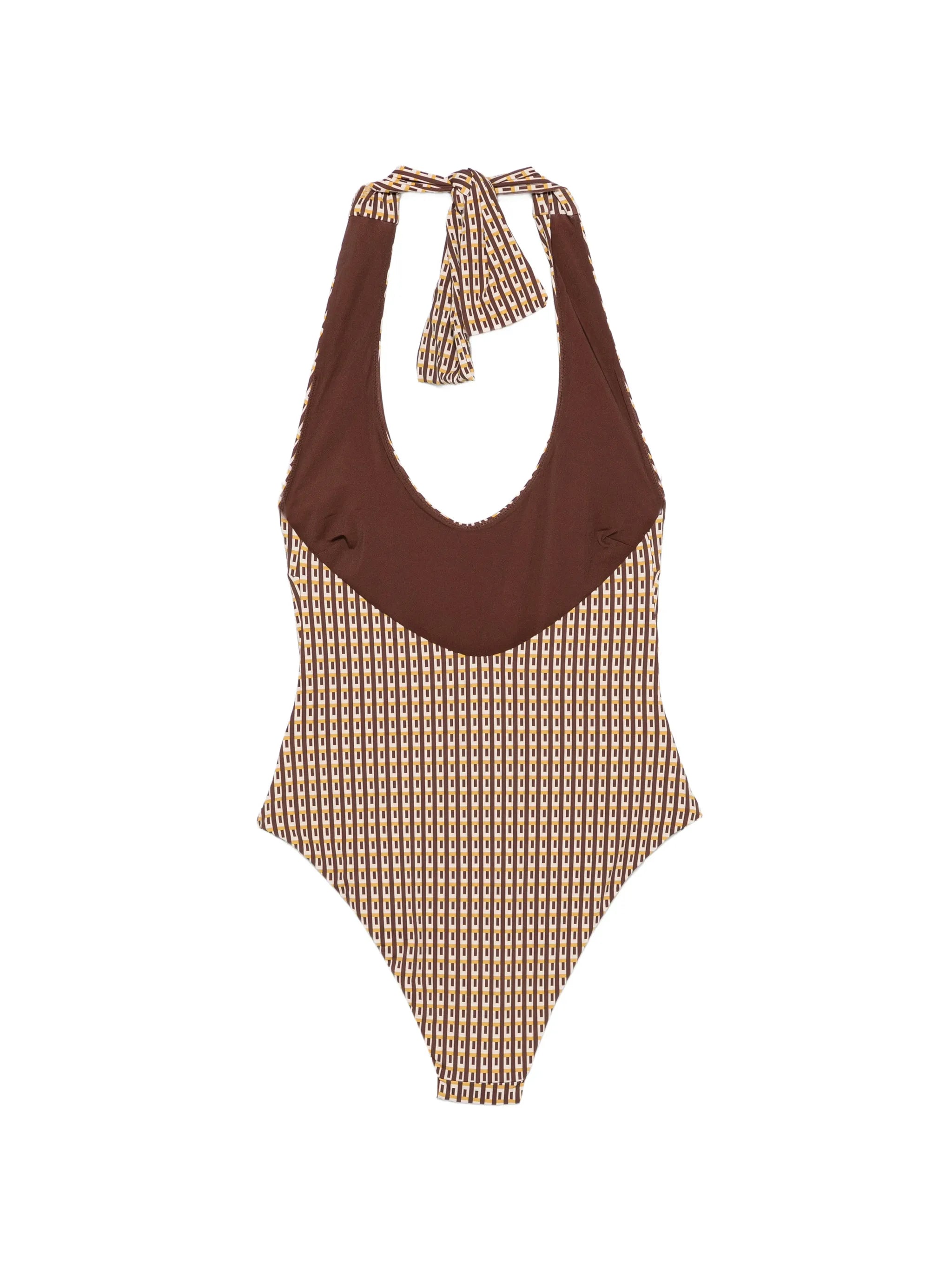 geometric-print swimsuit
