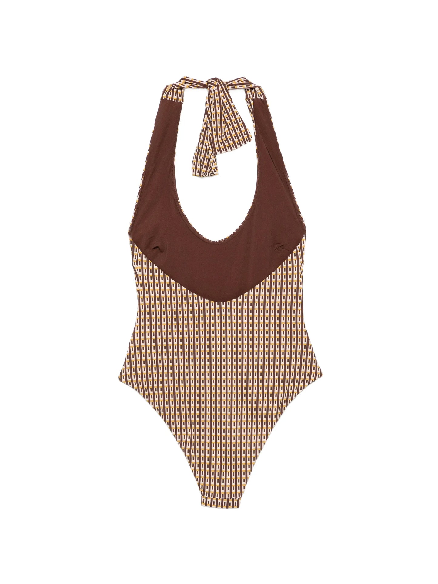 geometric-print swimsuit