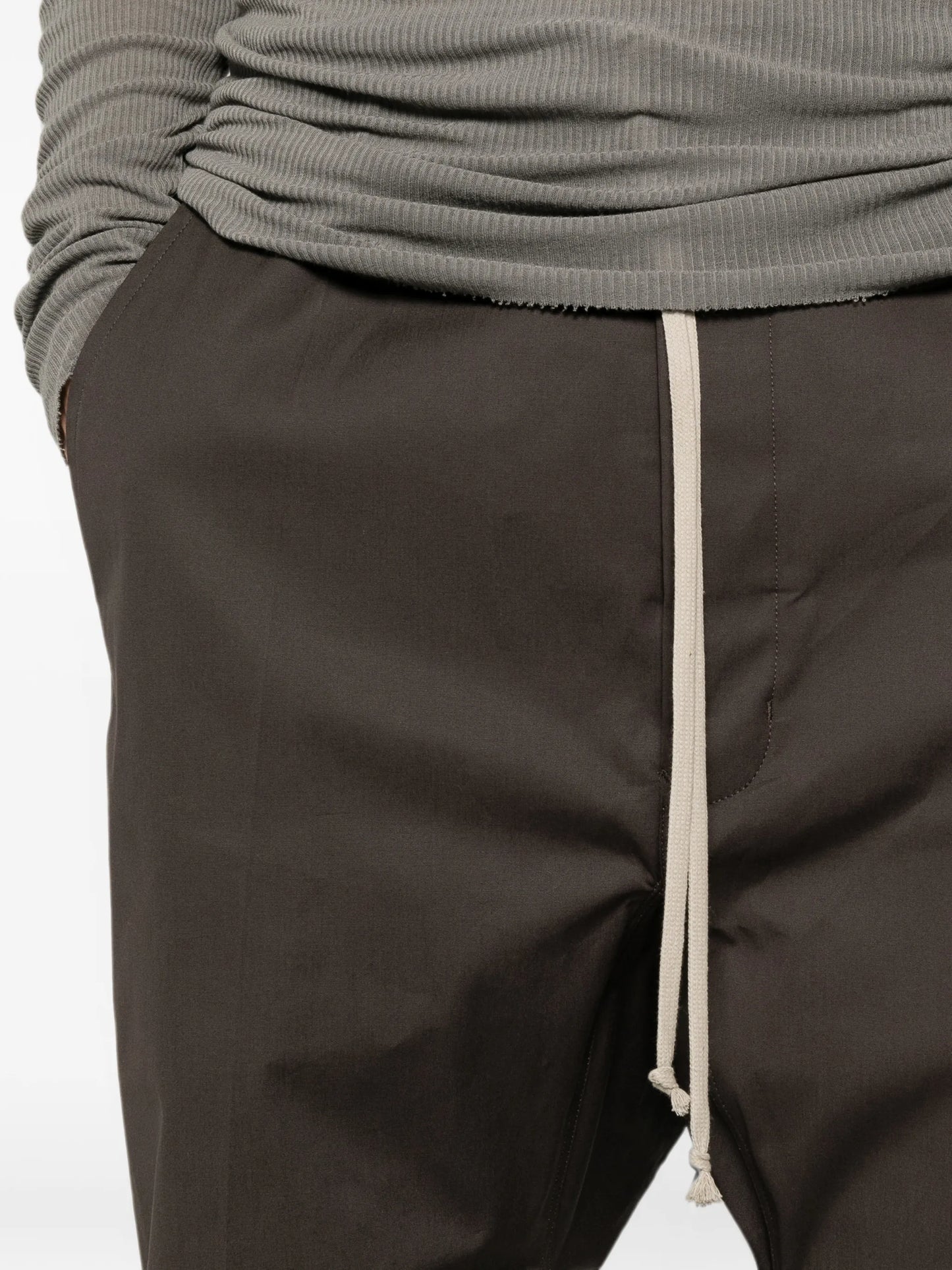 drawstring drop-crotch trousers