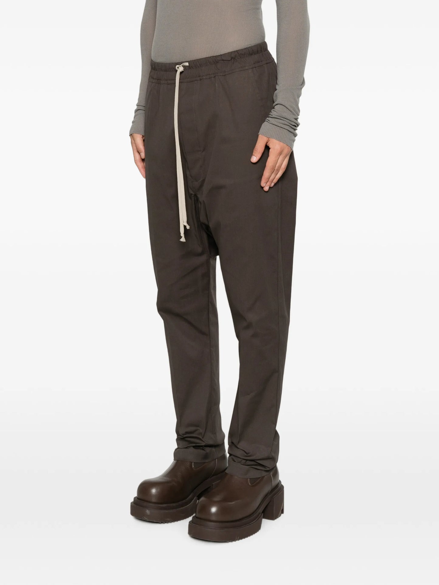 drawstring drop-crotch trousers