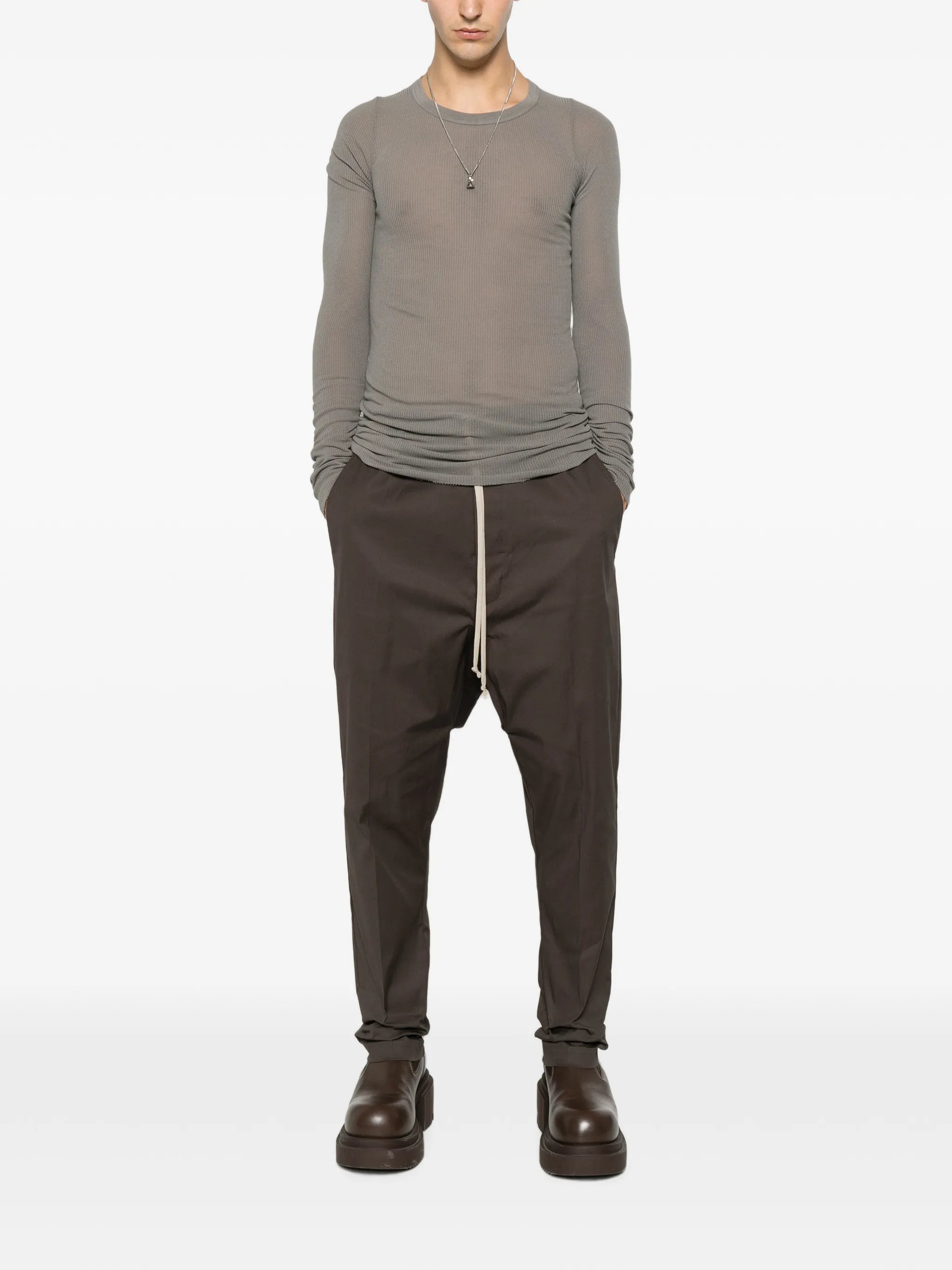 drawstring drop-crotch trousers