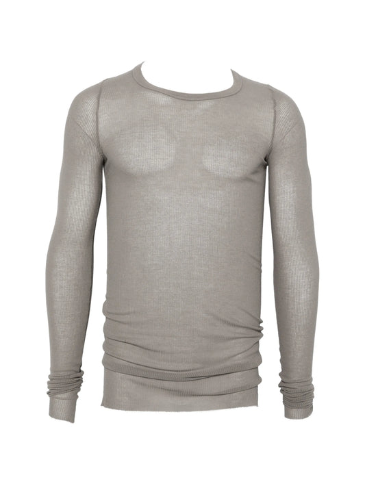 ribbed-texture long-sleeved T-shirt