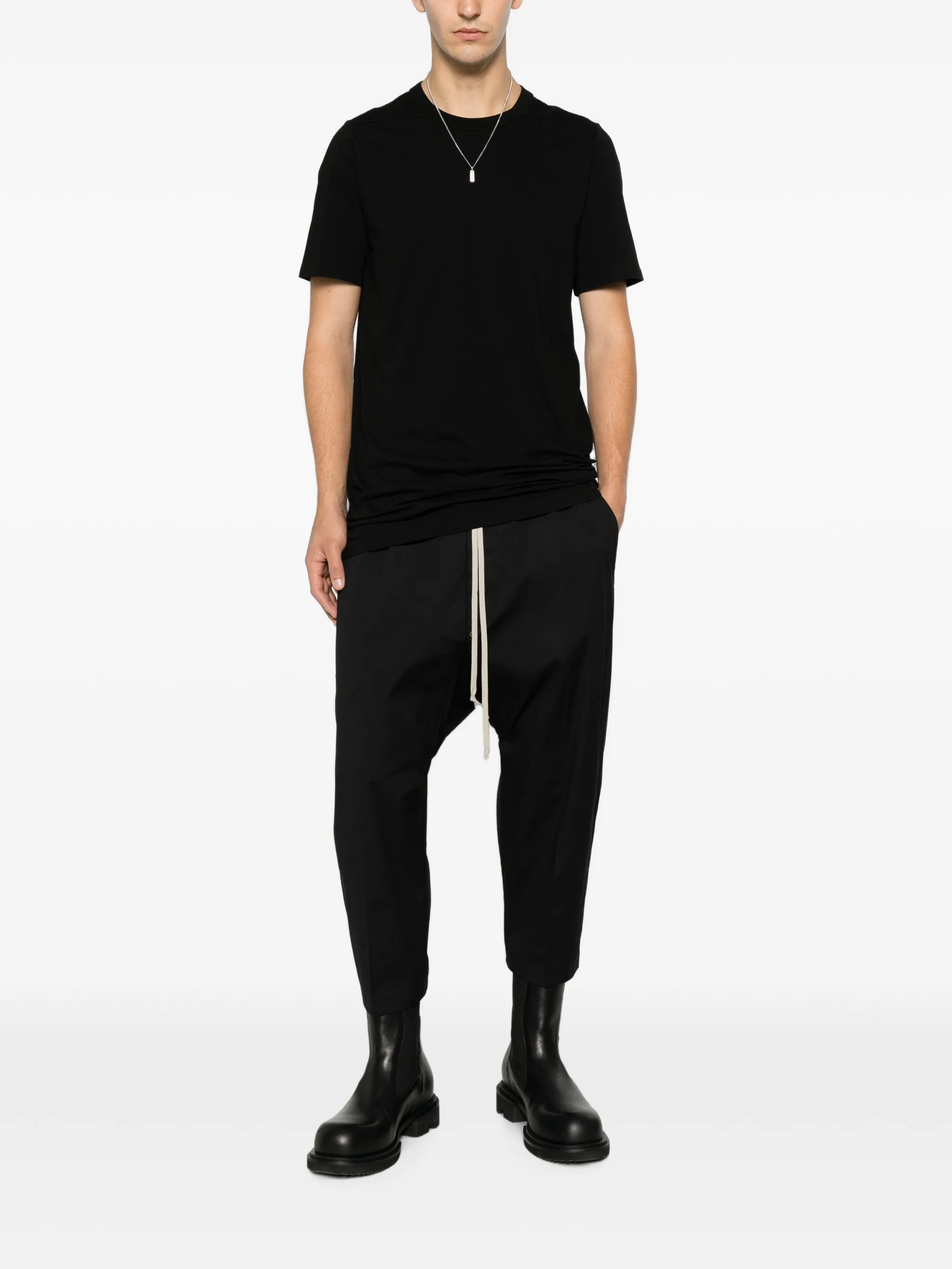 drawstring cropped trousers