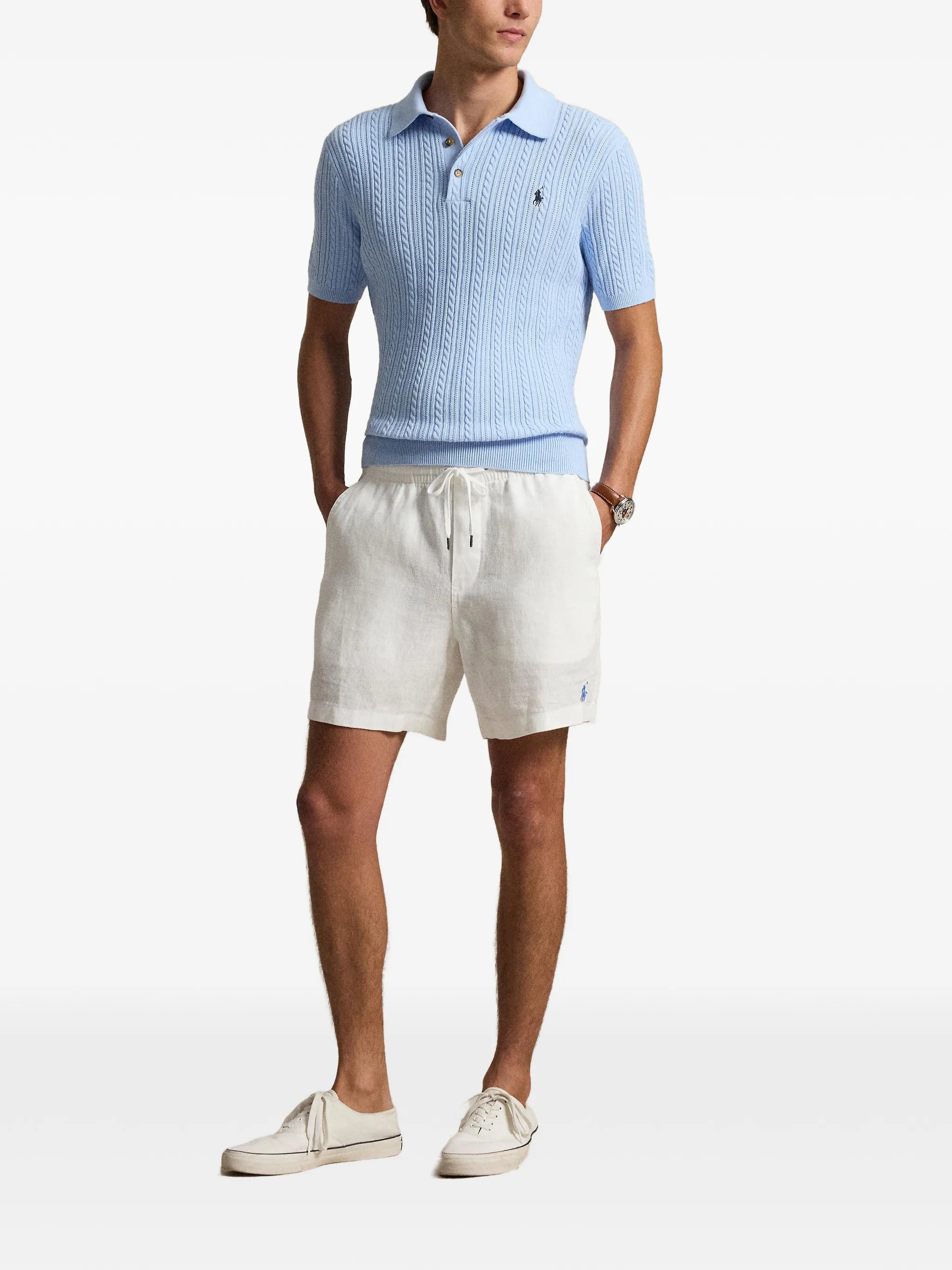 cable-knit polo shirt