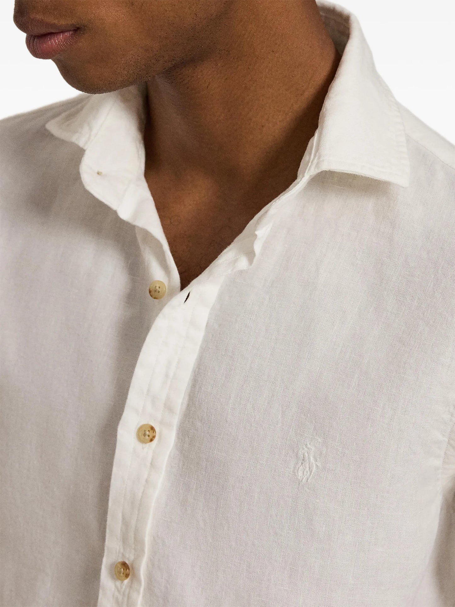Custom Fit Pony-embroidered linen shirt