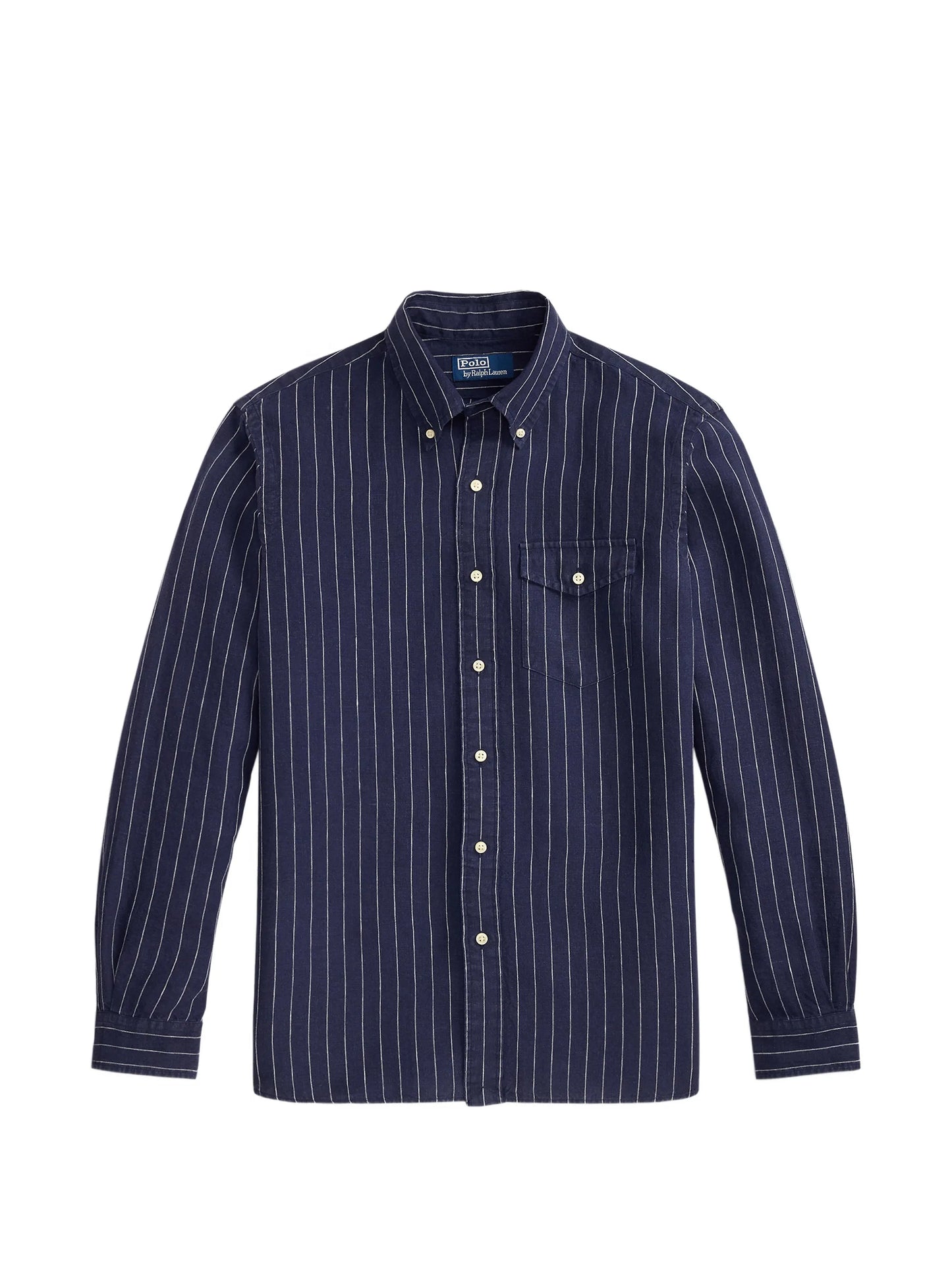 pinstripe-pattern shirt