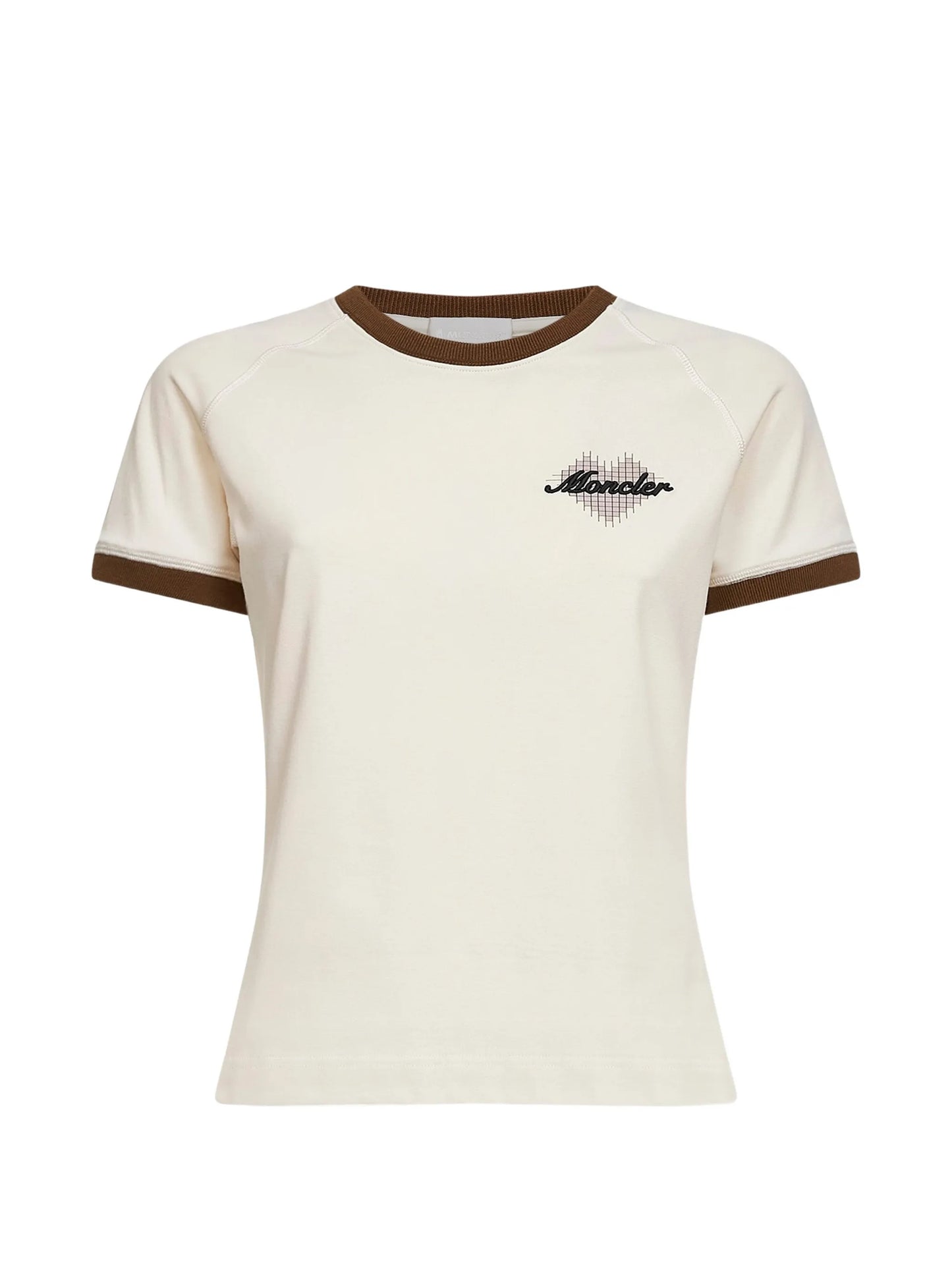 ribbed-heart print T-shirt