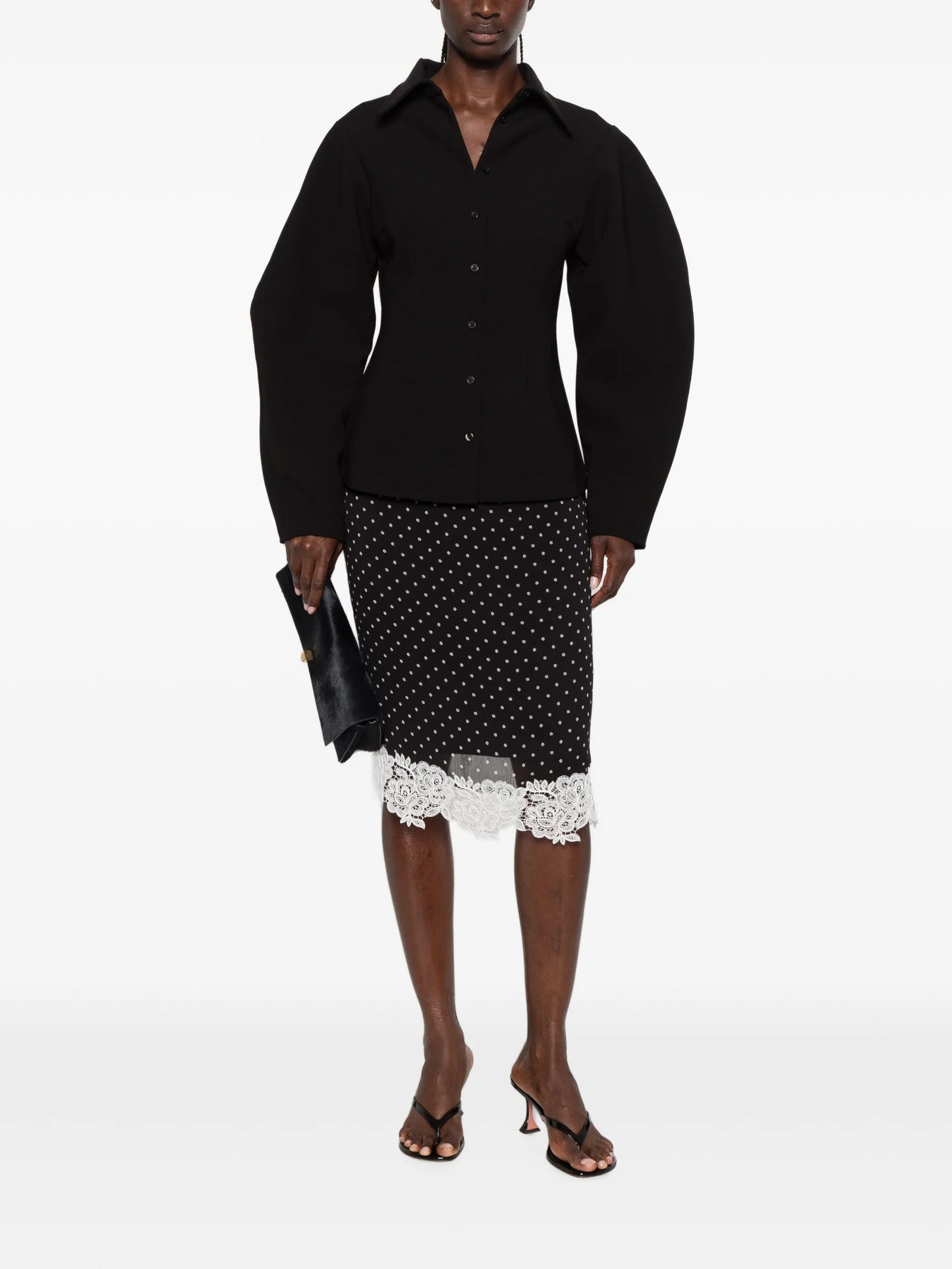 fitted puff-sleeve shirt