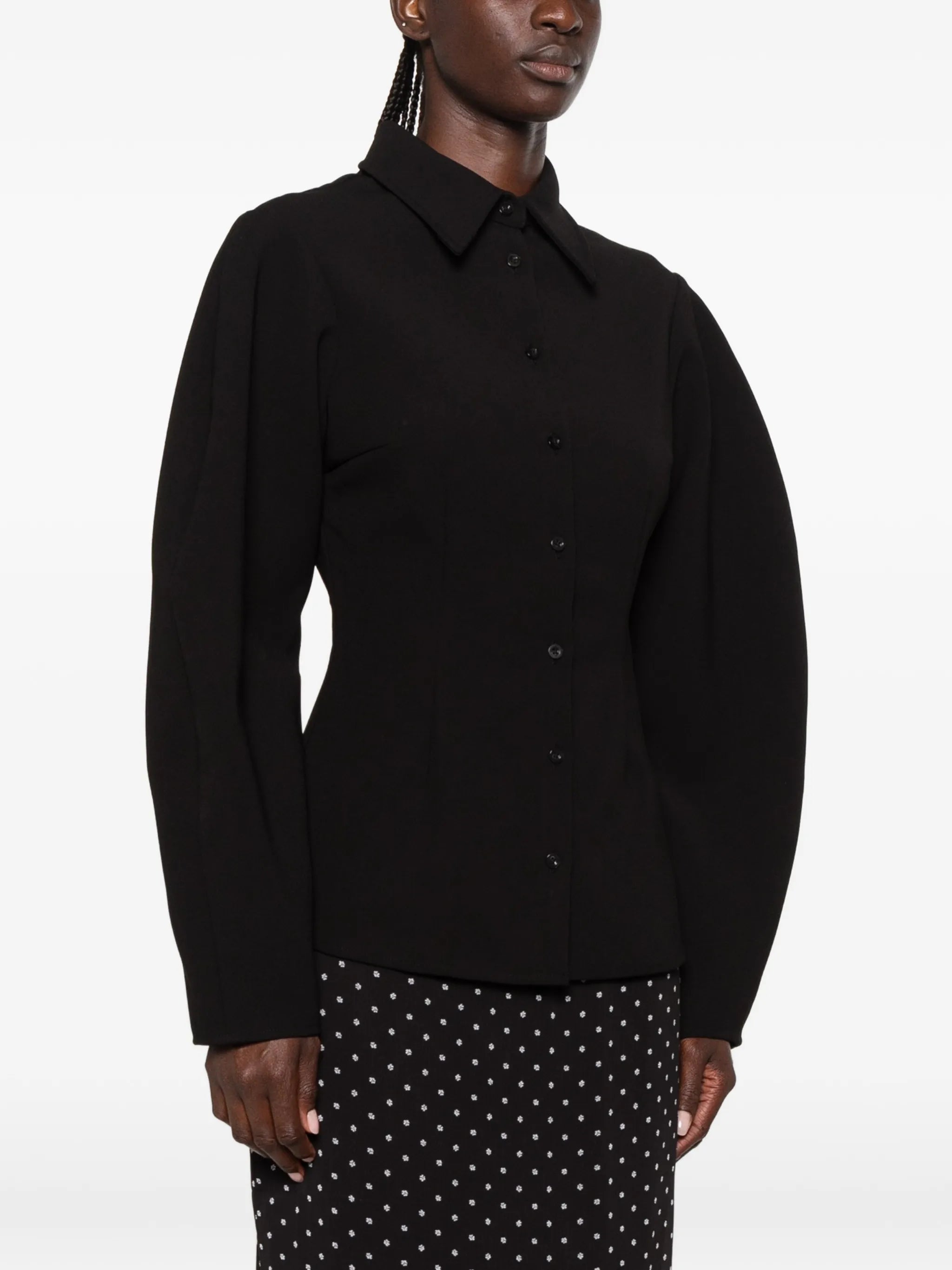 fitted puff-sleeve shirt