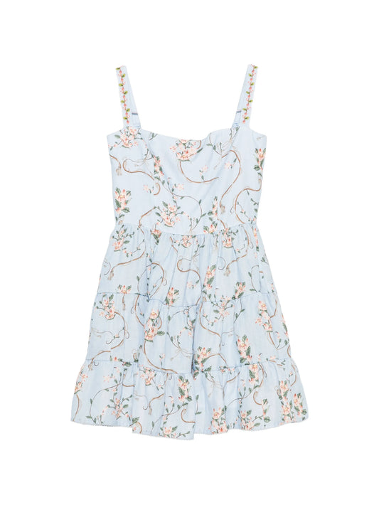 Lima floral-print tiered mini dress