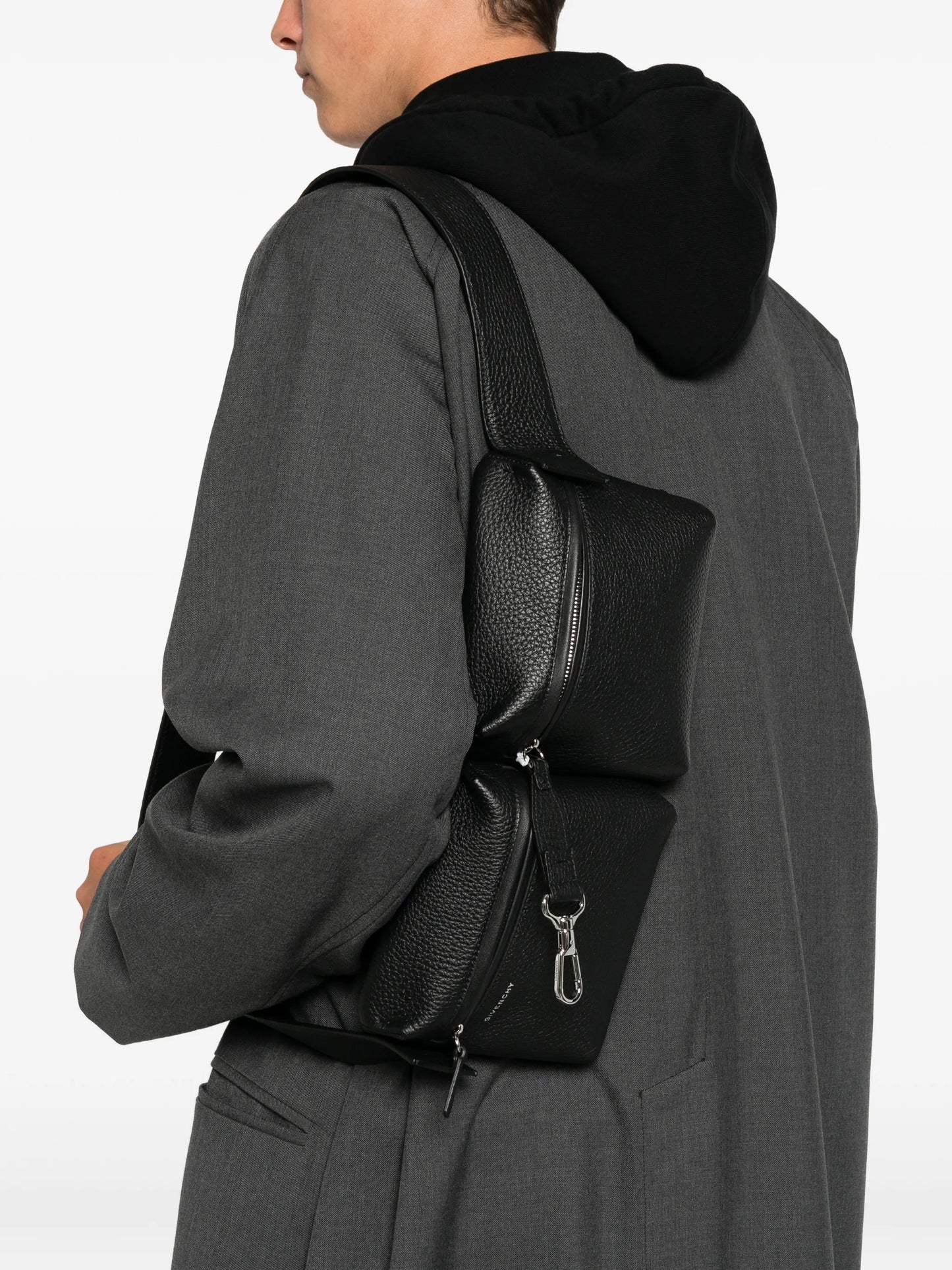 multi-pocket leather belt bag