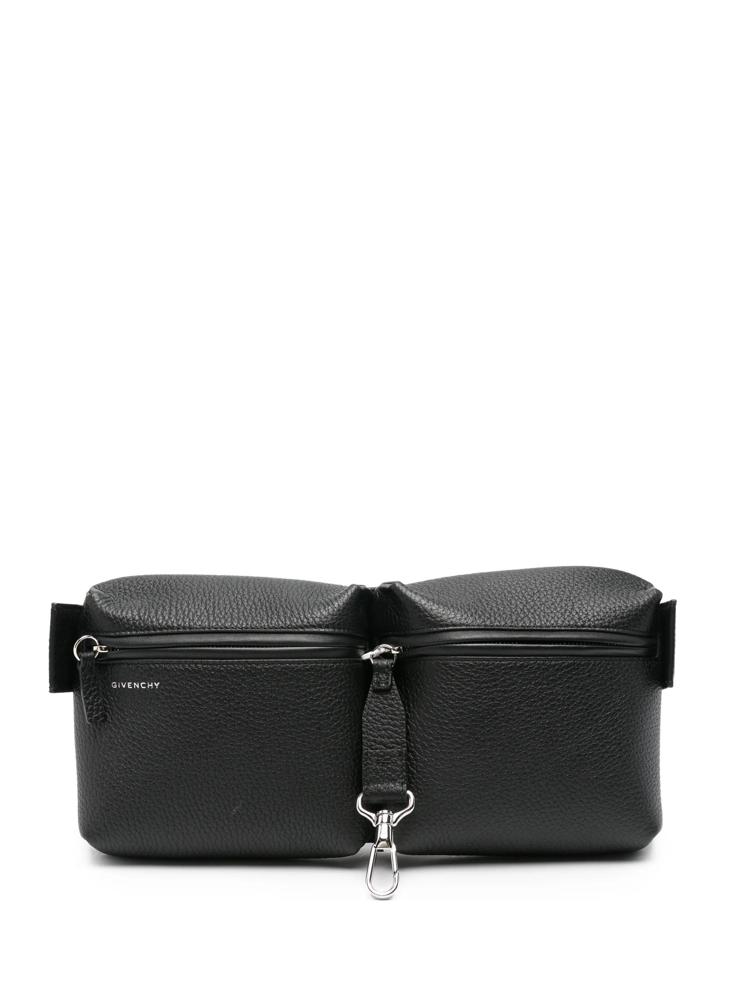 multi-pocket leather belt bag