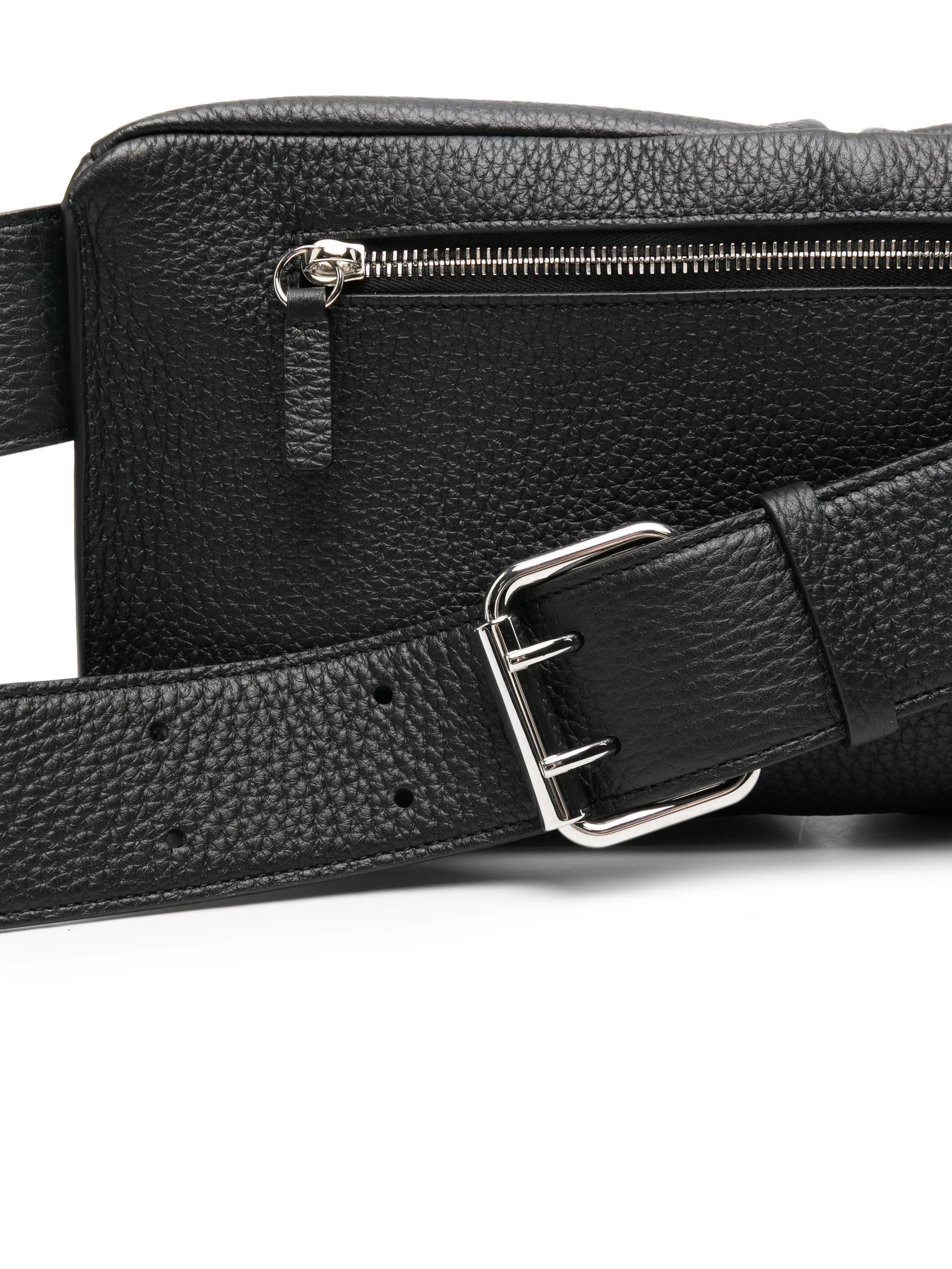 multi-pocket leather belt bag