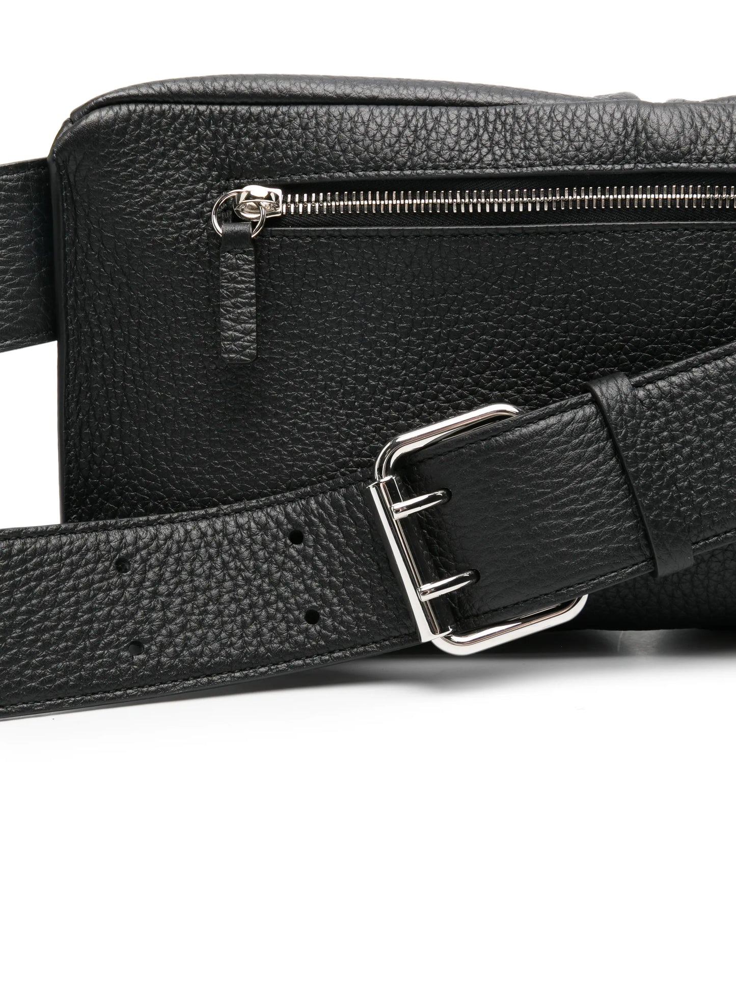 multi-pocket leather belt bag