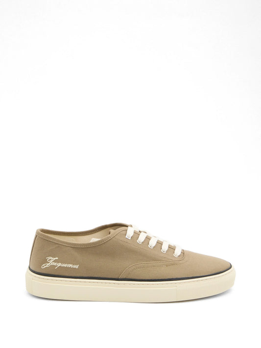 embroidered logo lace-up sneakers