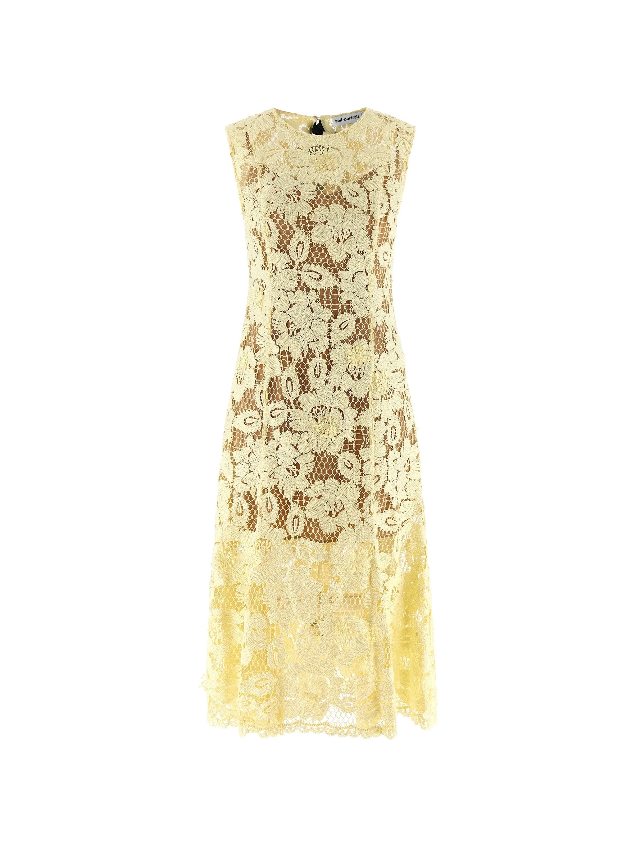 crochet-lace midi dress
