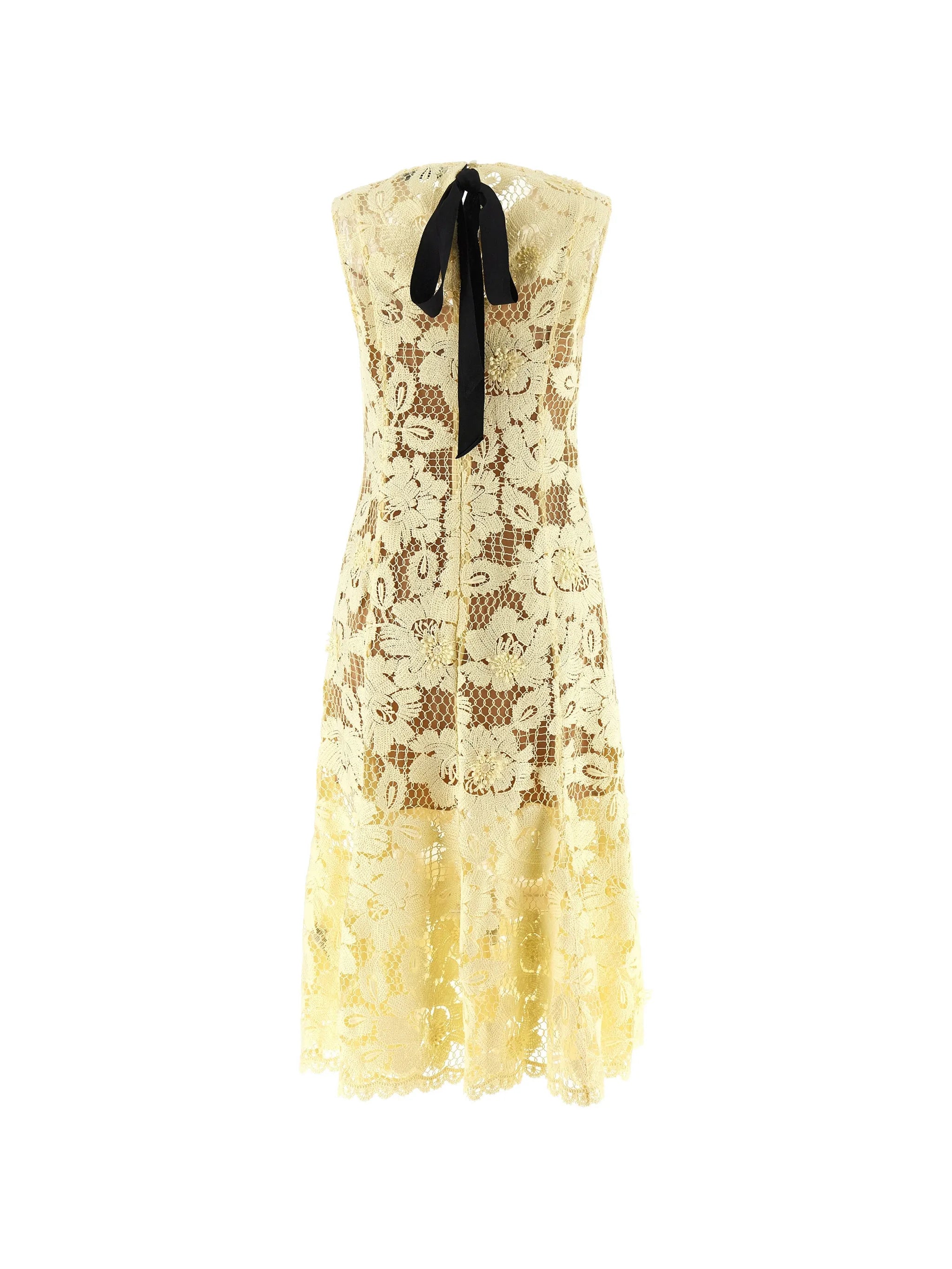 crochet-lace midi dress
