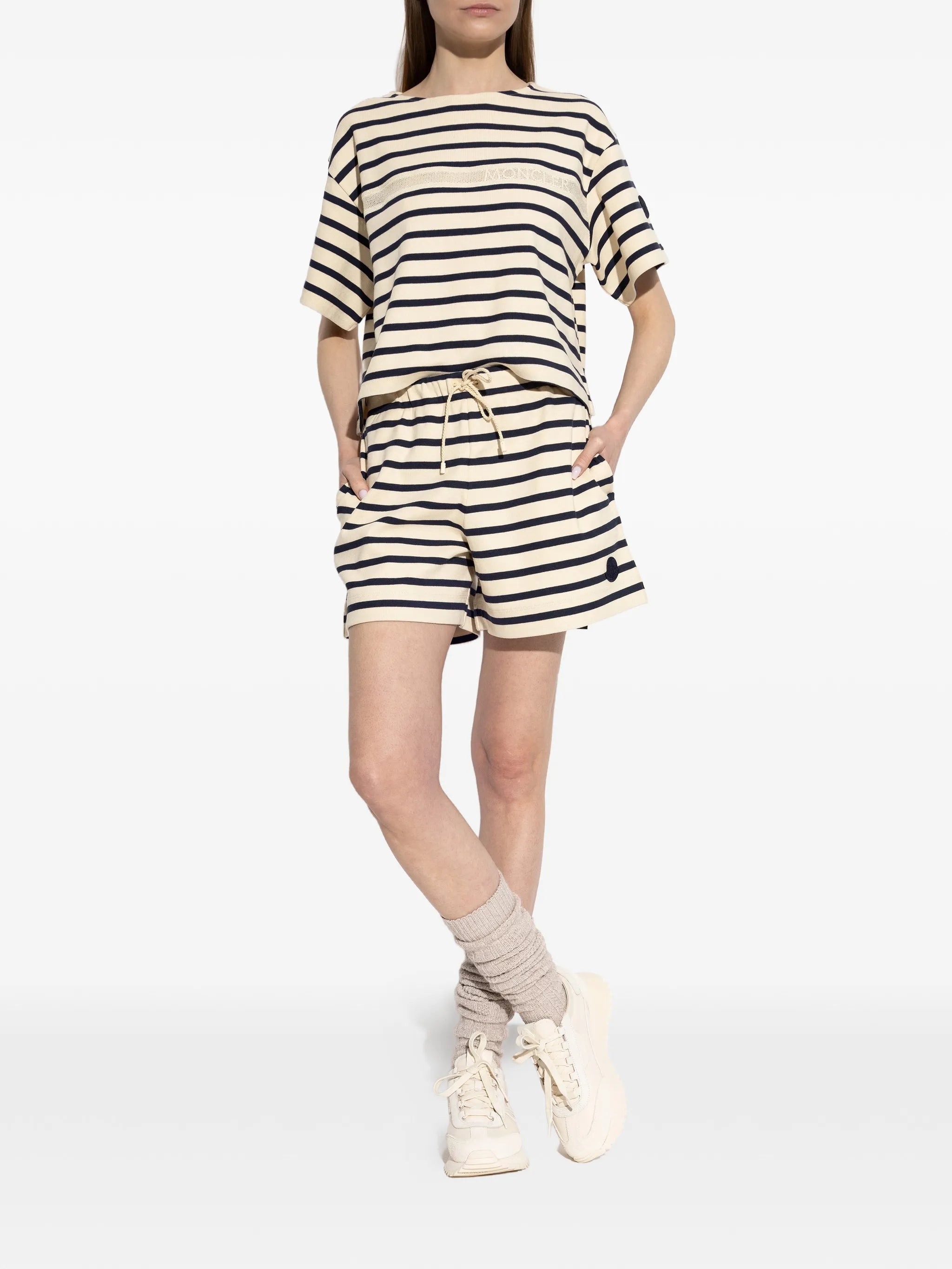 striped logo-print T-shirt