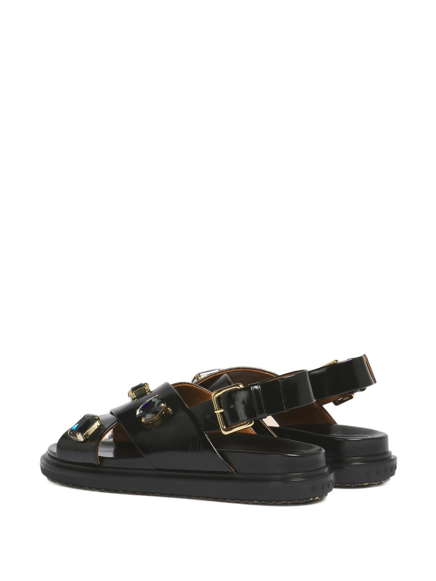 crisscross crystal ovine leather sandals