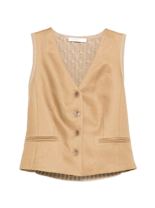 cable-knit waistcoat