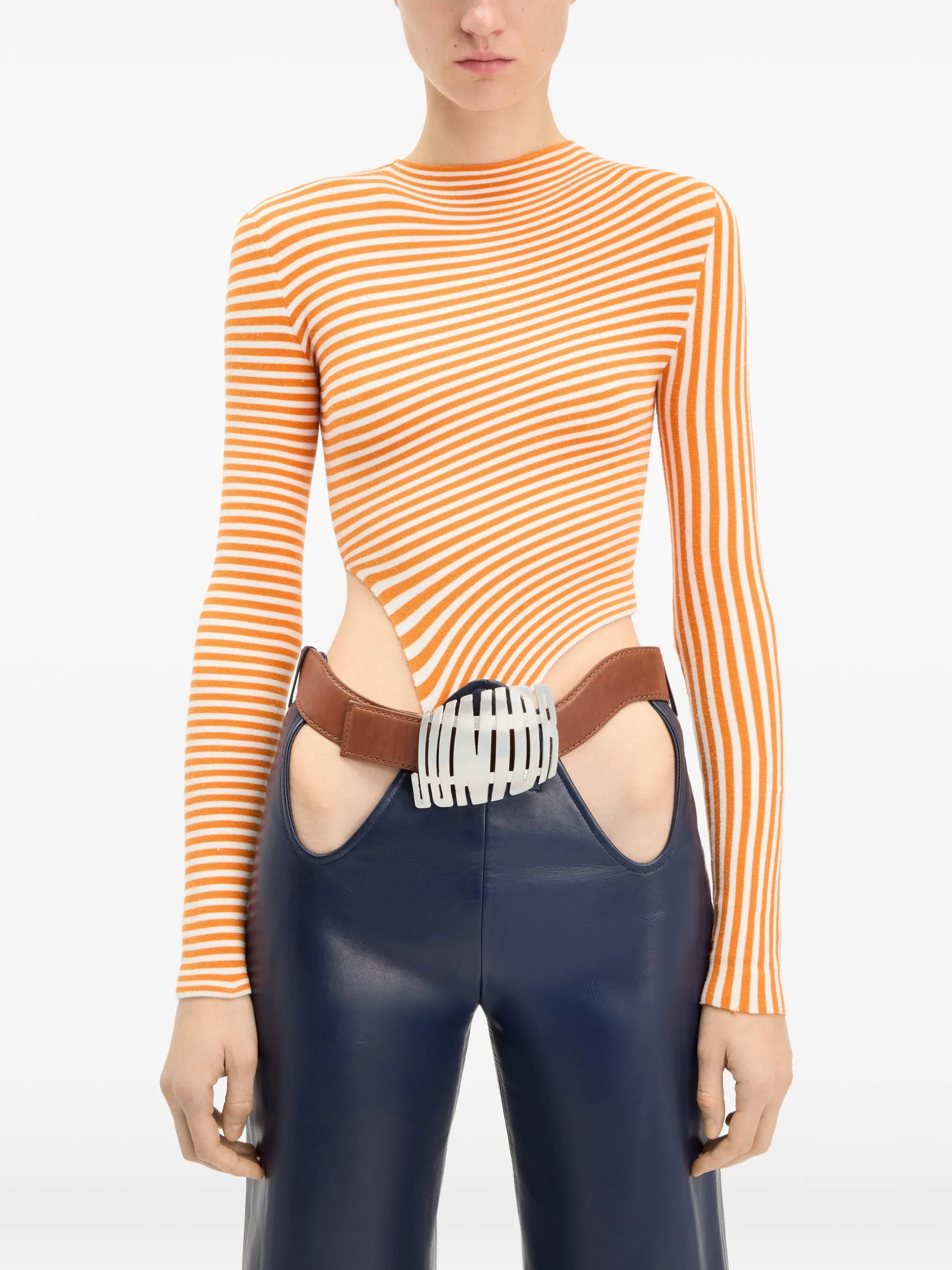 The Striped asymmetric bodysuit