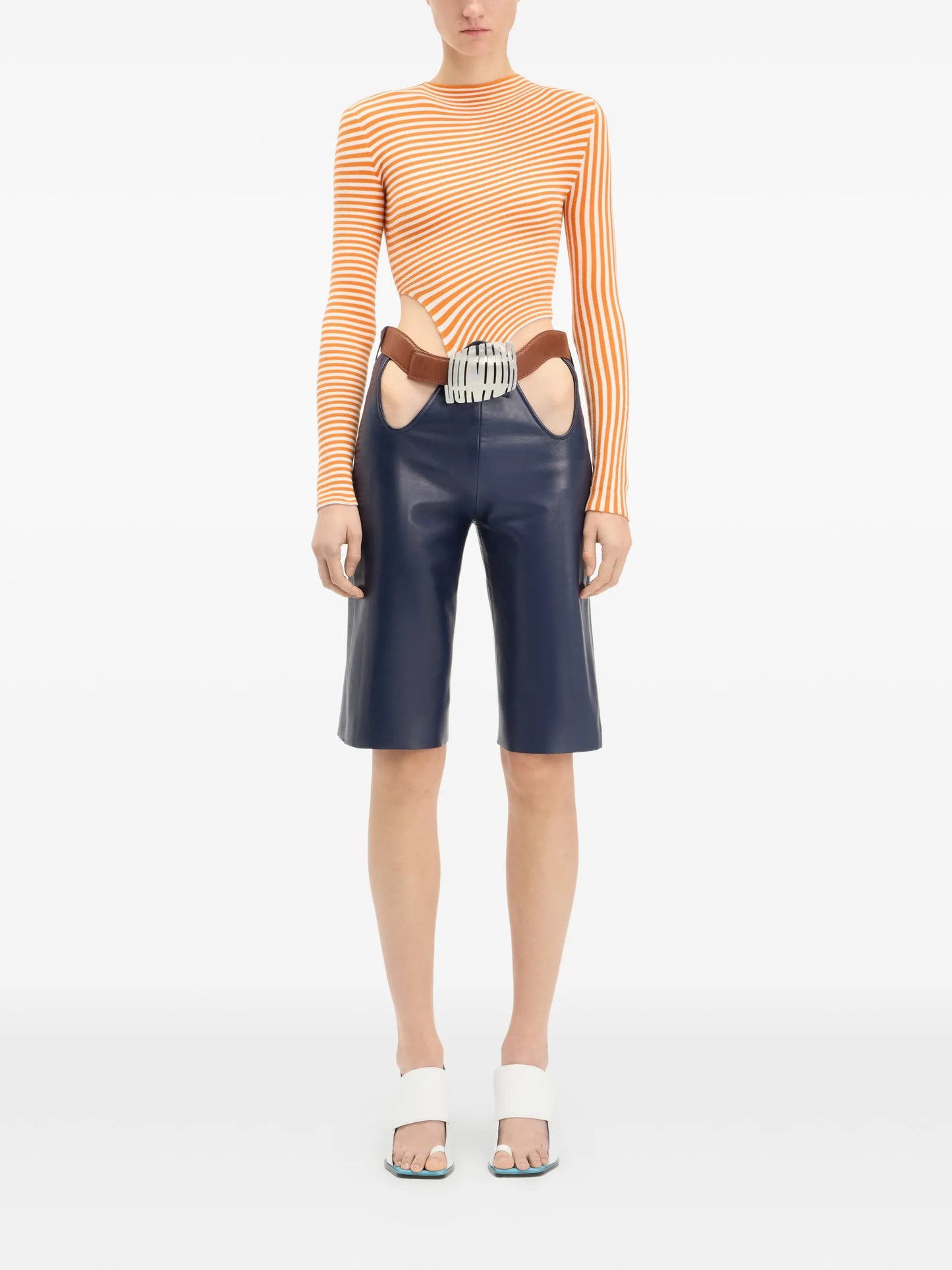 The Striped asymmetric bodysuit