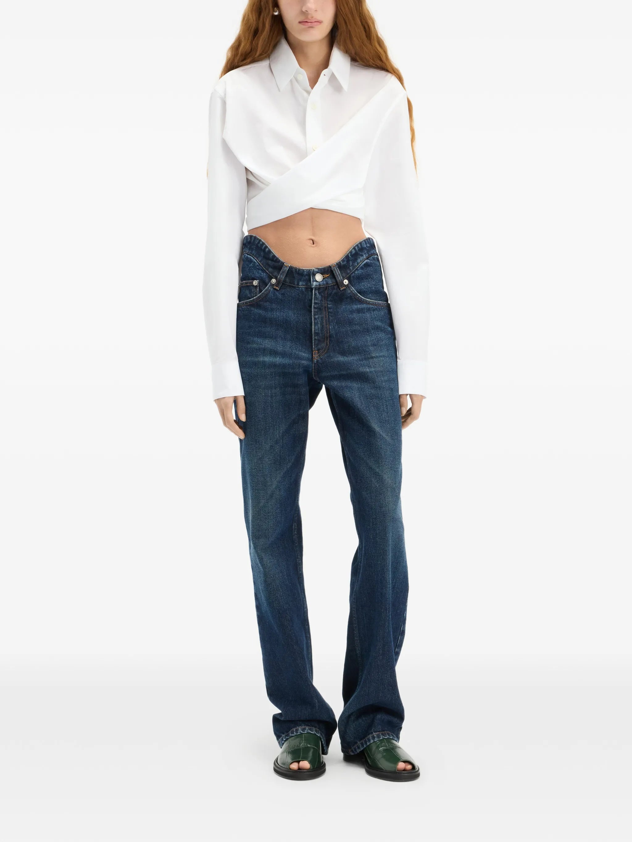 The Cropped Cache-Coeur cotton shirt