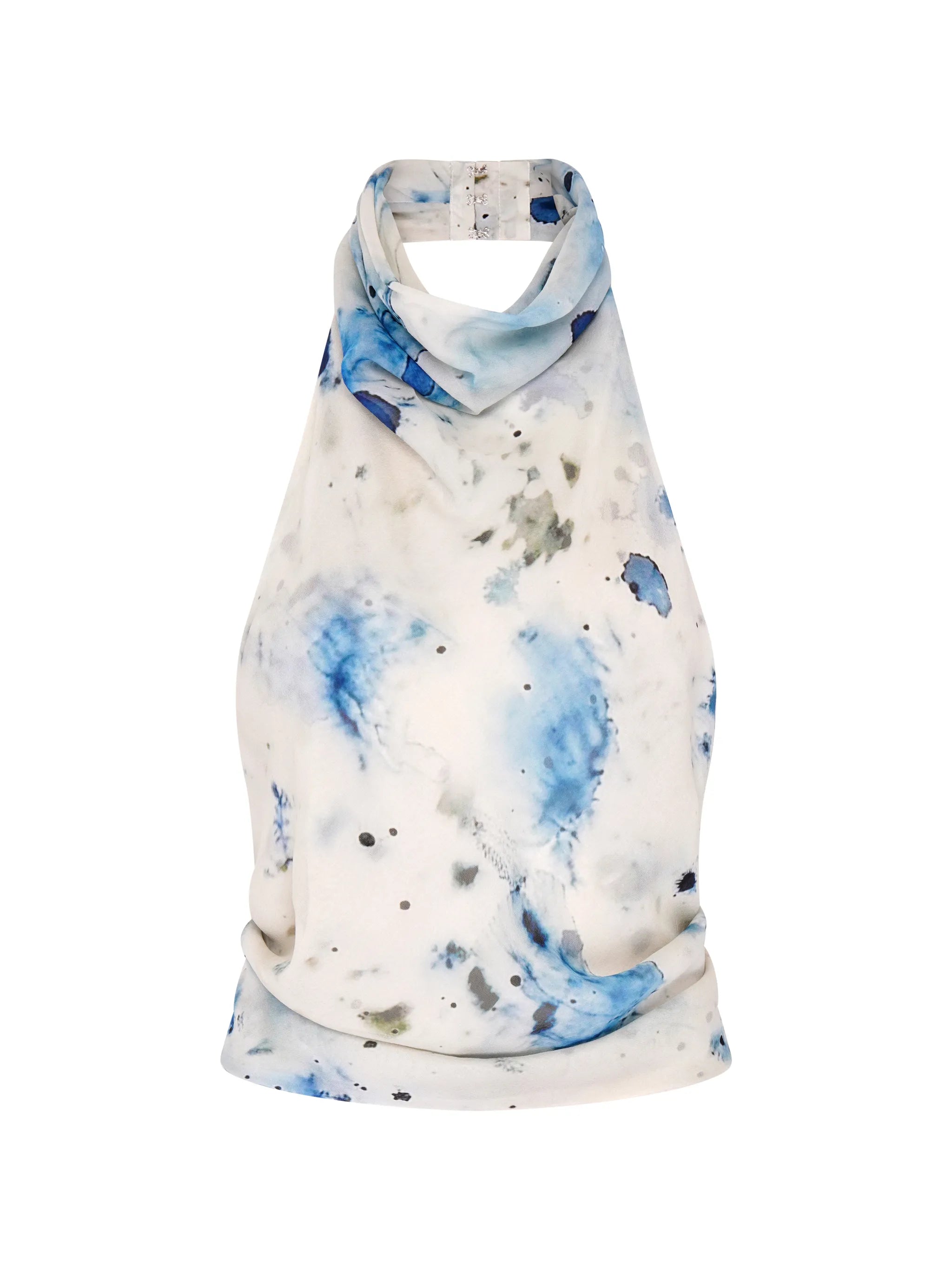 high-neck wrap top