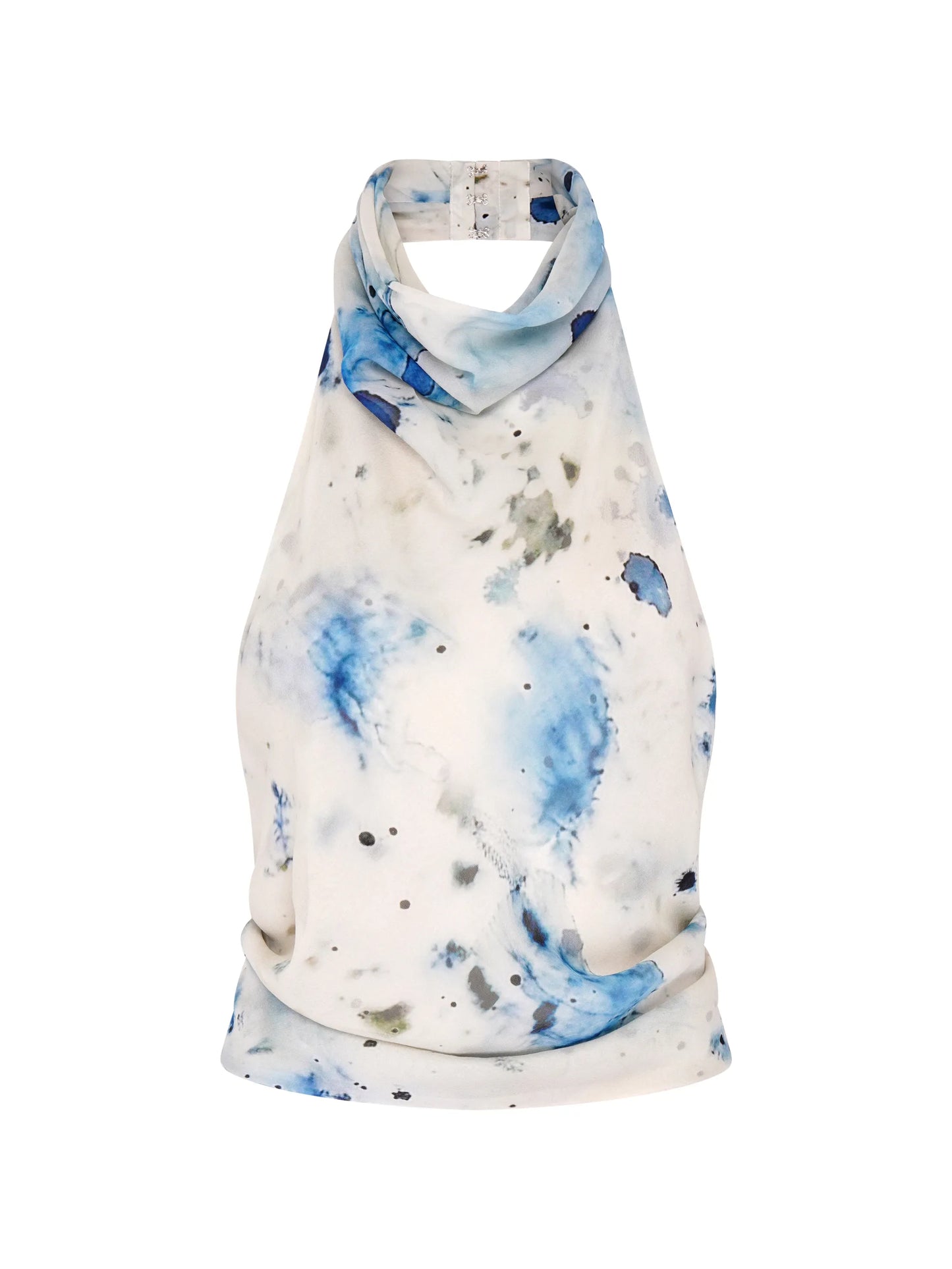 high-neck wrap top